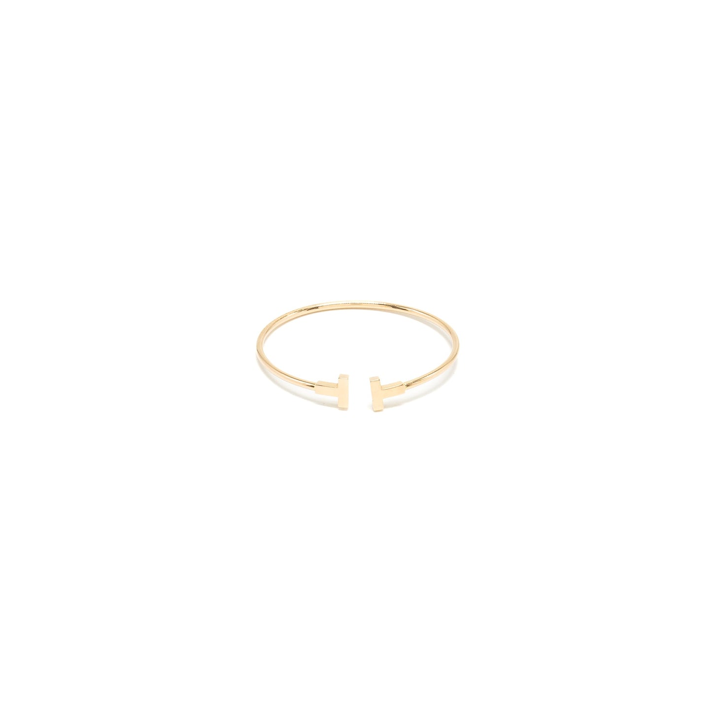 TIFFANY T Size Medium Narrow Wire Bracelet 18K Rose Gold