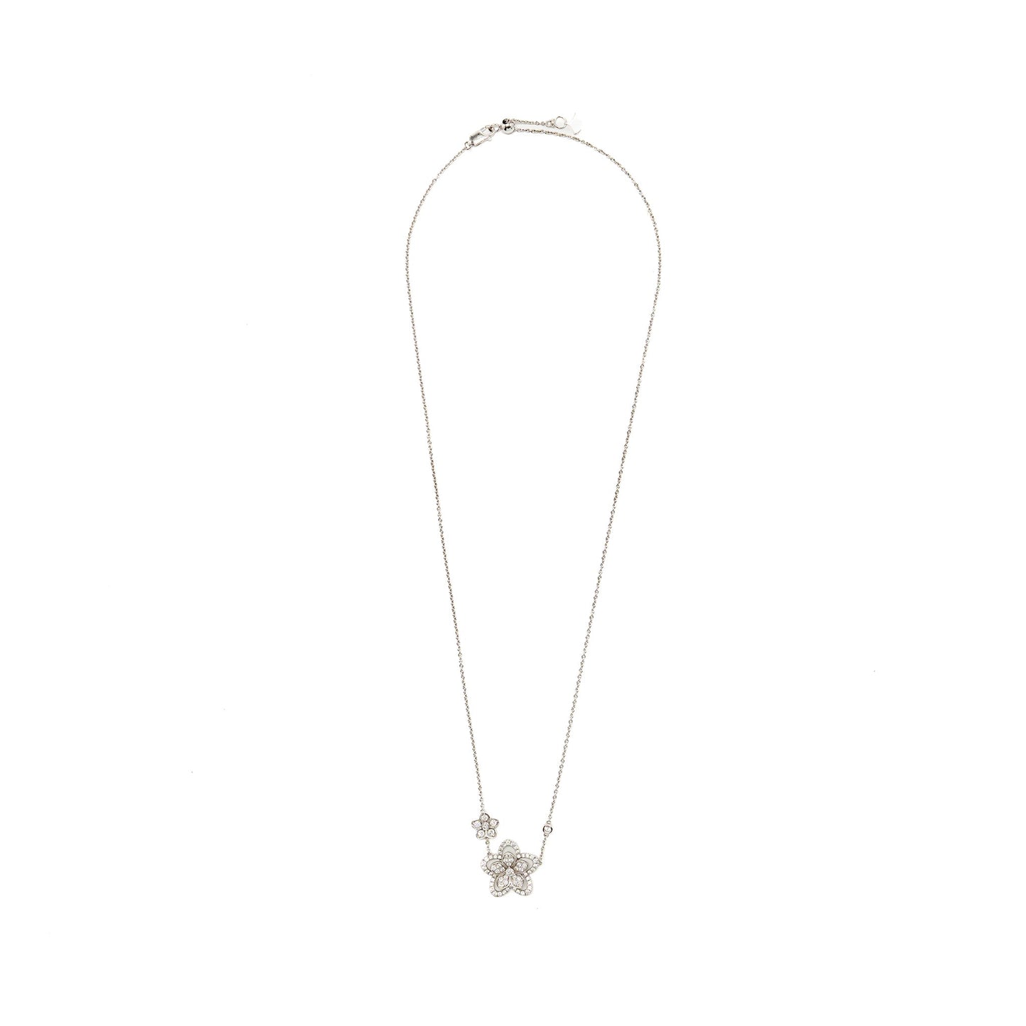 Graff Wild Flower Double Diamond Pendant White Gold, Diamonds
