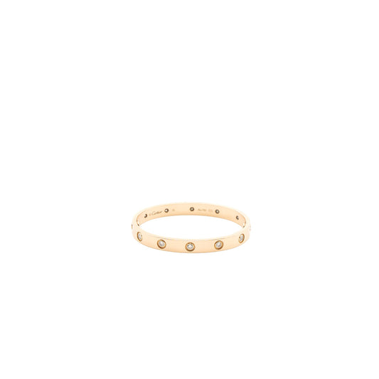Cartier size 15 love bracelet rose gold with 10 diamonds
