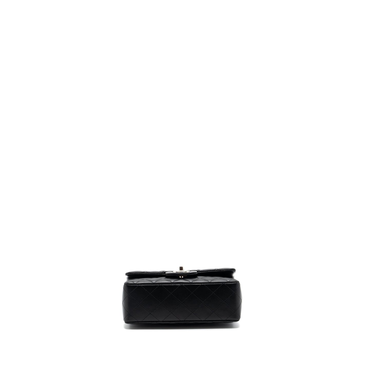 Chanel mini rectangular flap bag lambskin black SHW  (microchip)