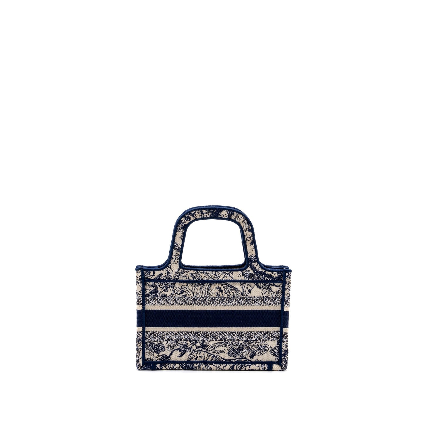 Luxury Dior Mini Book Tote Limited Edition Toile De Jouy Reverse Embroidery
