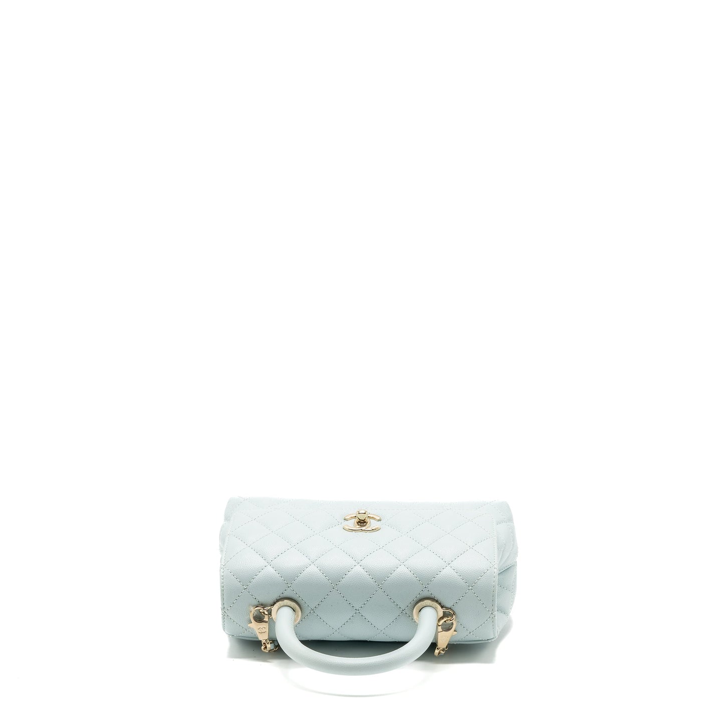Chanel small coco handle caviar light blue LGHW (microchip)