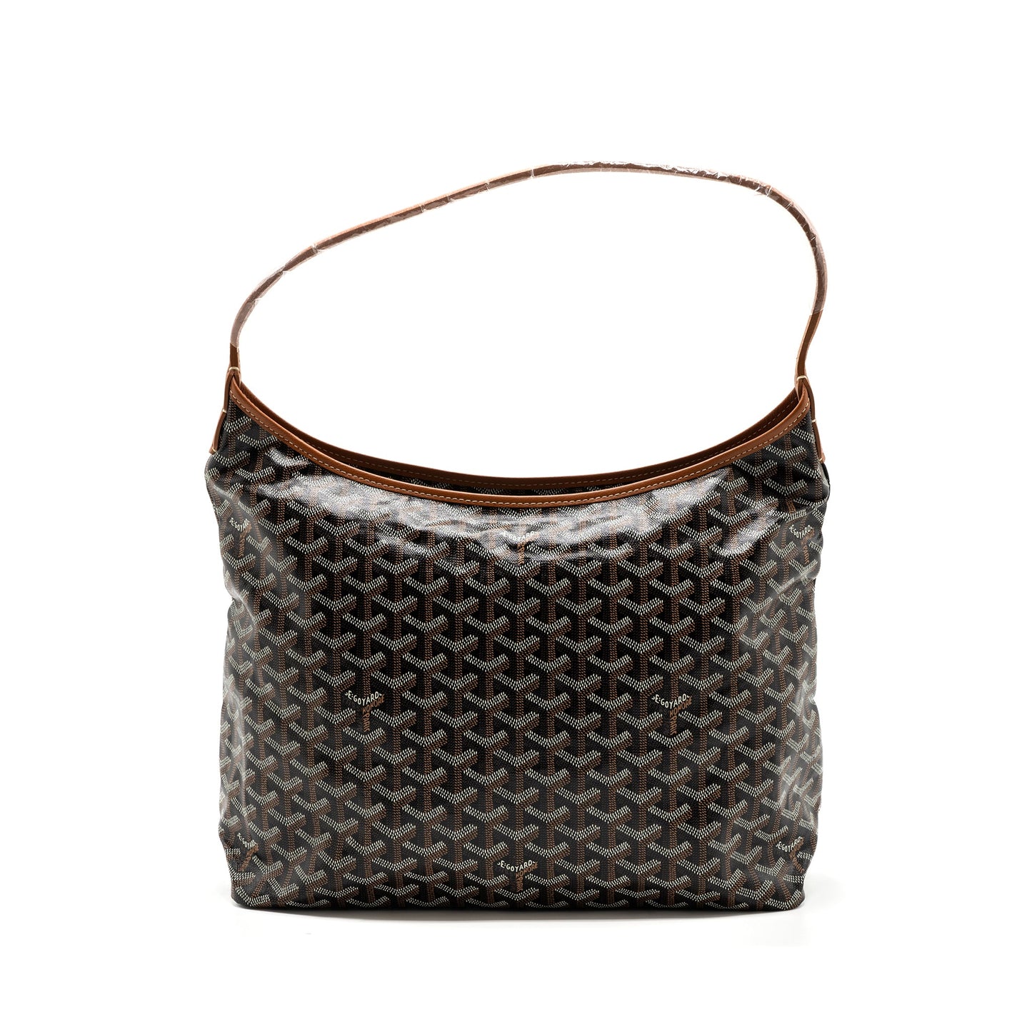 Goyard Boheme Hobo Bag Canvas/ Calfskin Black/ Tan SHW With Necessaire Bag Ecru