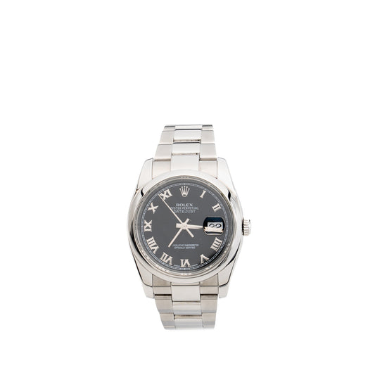 Rolex Datejust 36mm Oystersteel Black Dial Oyster Bracelet Model: 116200