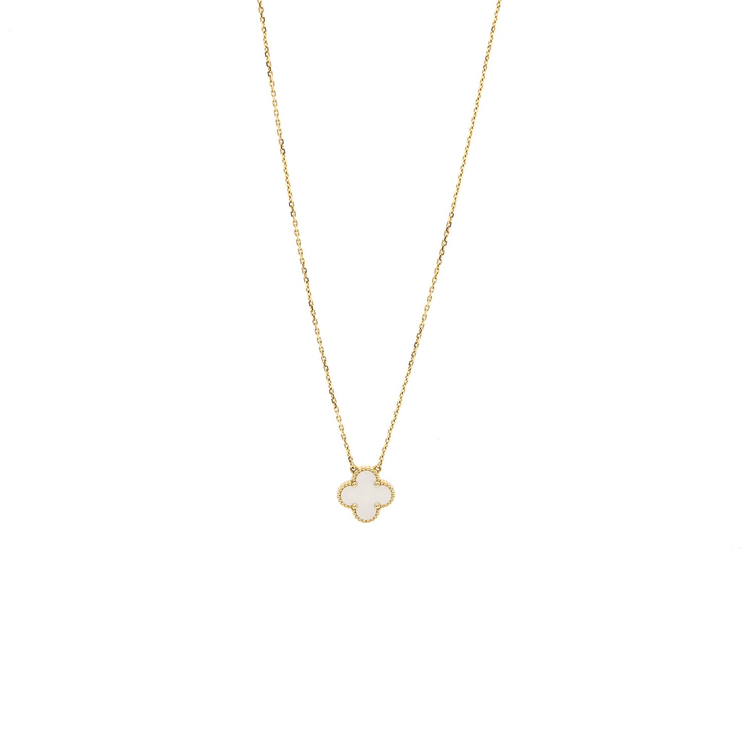 Van Cleef & Arpels Vintage Alhambra Pendant White Mother of Pearl/Yellow Gold