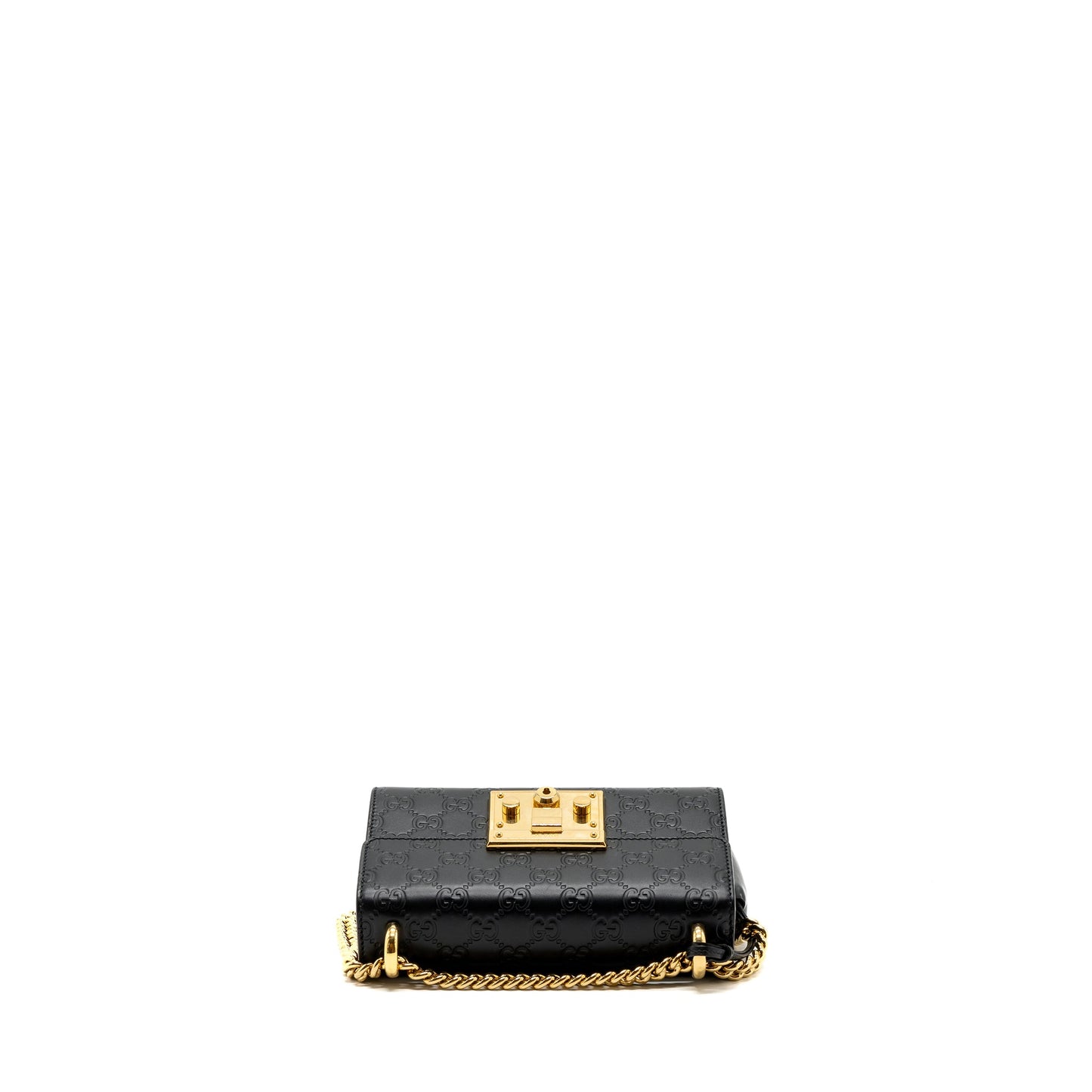 Gucci padlock chain bag calfskin black GHW