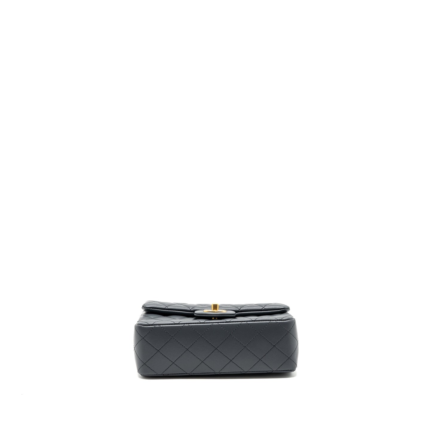 Chanel 23K pearl crush mini rectangular flap bag lambskin dark grey GHW
