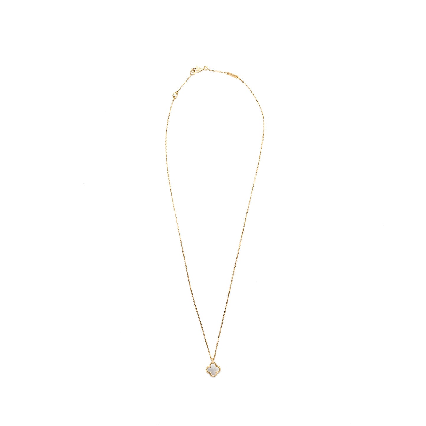Van Cleef & Arpels Sweet Alhambra Pendant White Mother of Pearl 18K Yellow Gold