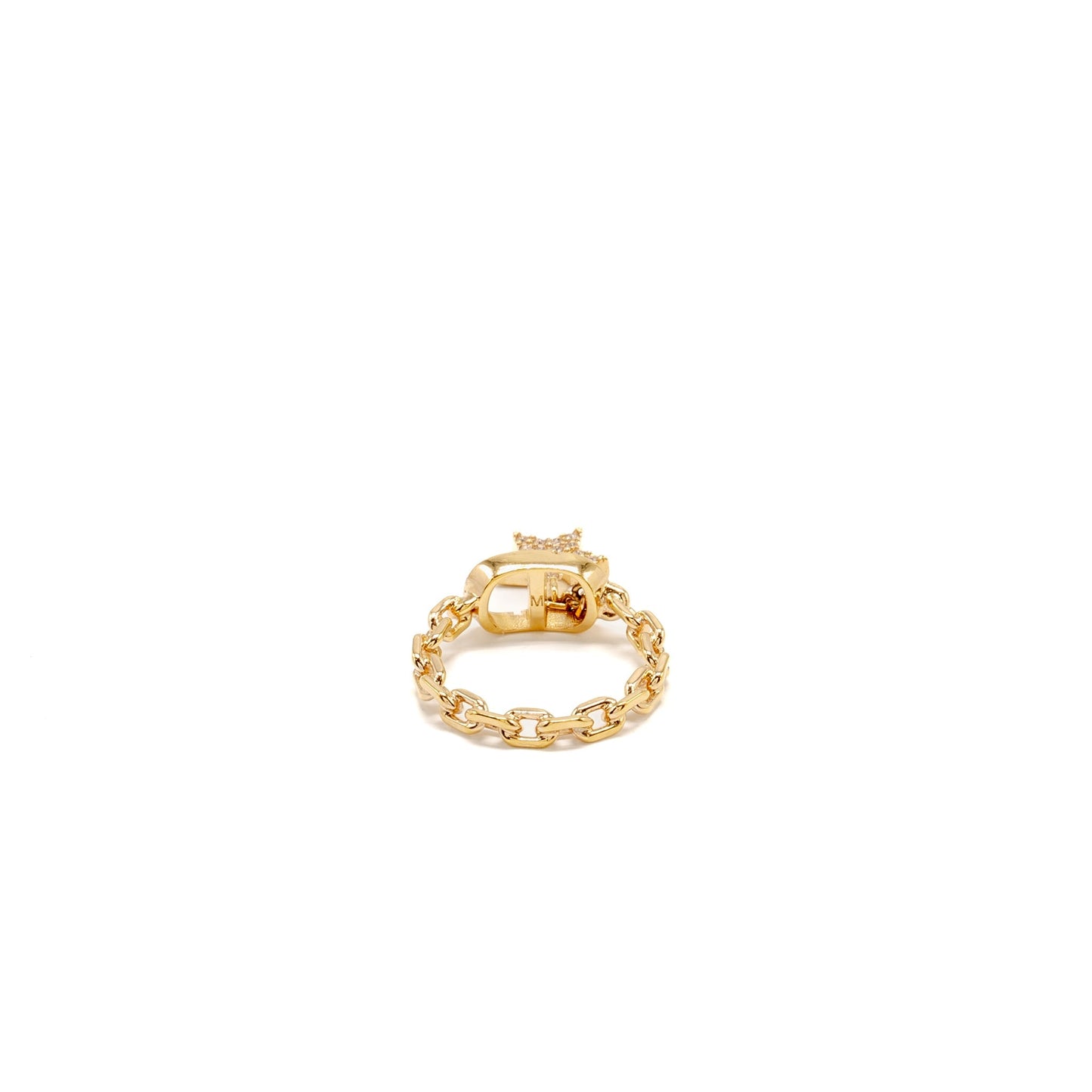 Luxury Dior Size M CD and Star Ring Crystal Gold Tone