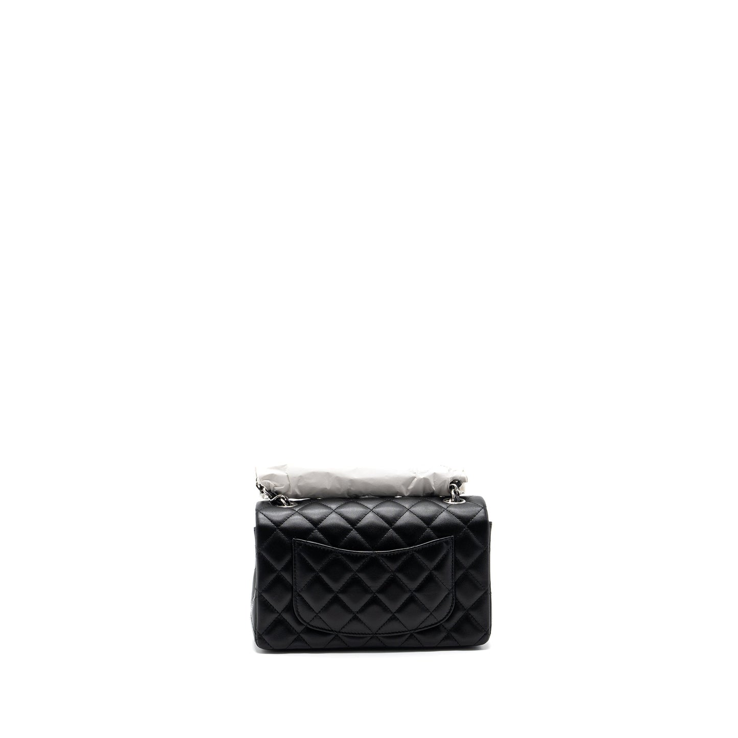 Chanel mini rectangular flap bag lambskin black SHW  (microchip)