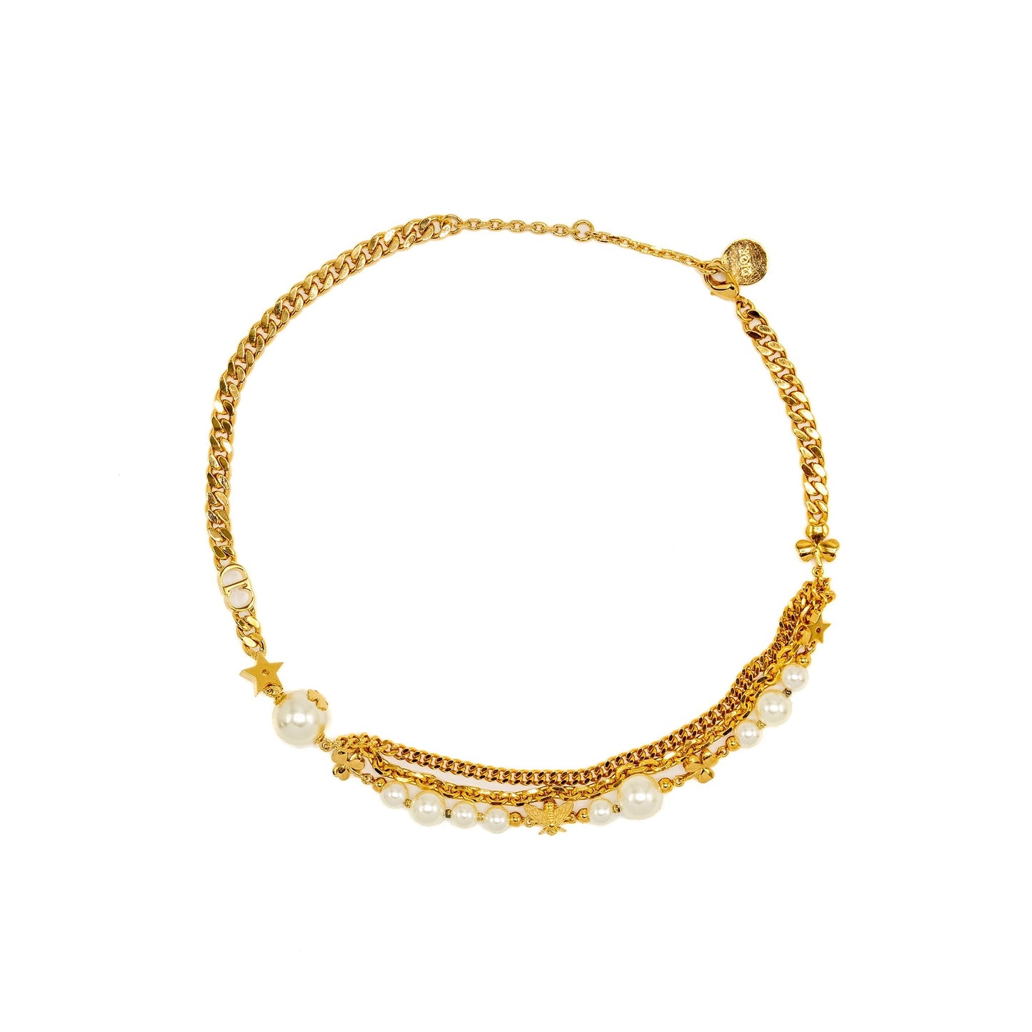 Luxury Dior Star/Clover/Bee/Pearl/CD Necklace Gold Tone