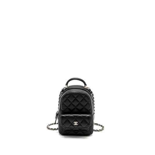 Chanel 24P Mini Backpack/Crossbody Bag Caviar Black SHW (Microchip)