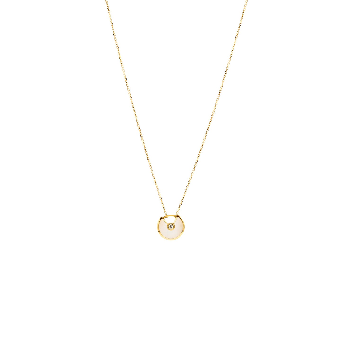 Cartier Amulette De Cartier Nekclace, XS Model, White Mother Of Pearl Rose Gold Diamond