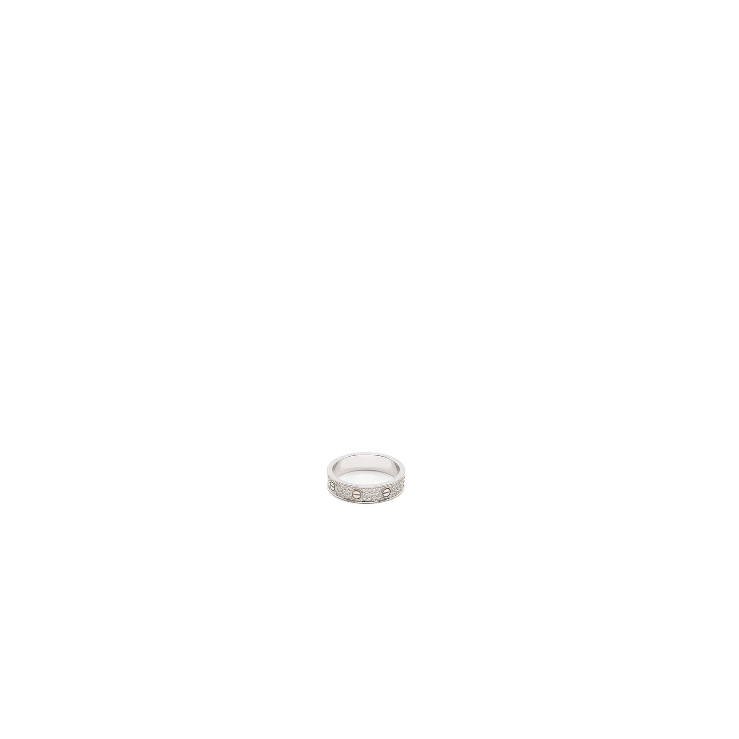 Cartier Size 54 Love Wedding Band White Gold Diamond-Paved