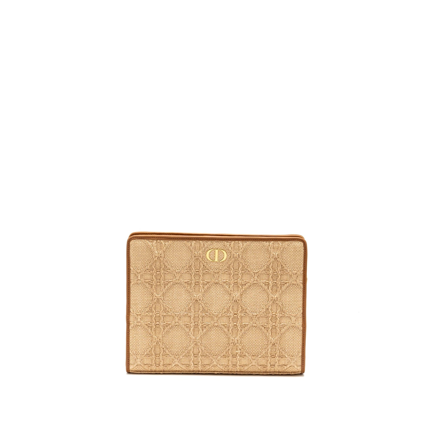 Luxury Dior 30 Montaigne Dea Pouch Natural Cannage Raffia Beige/Multicolour GHW