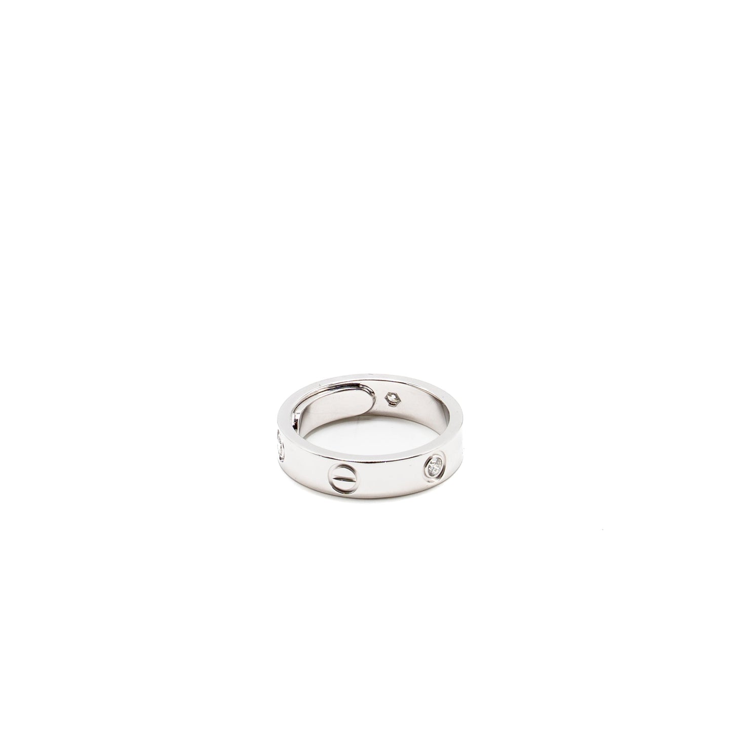 Cartier Size 59 Love Ring White Gold with 3 Diamonds