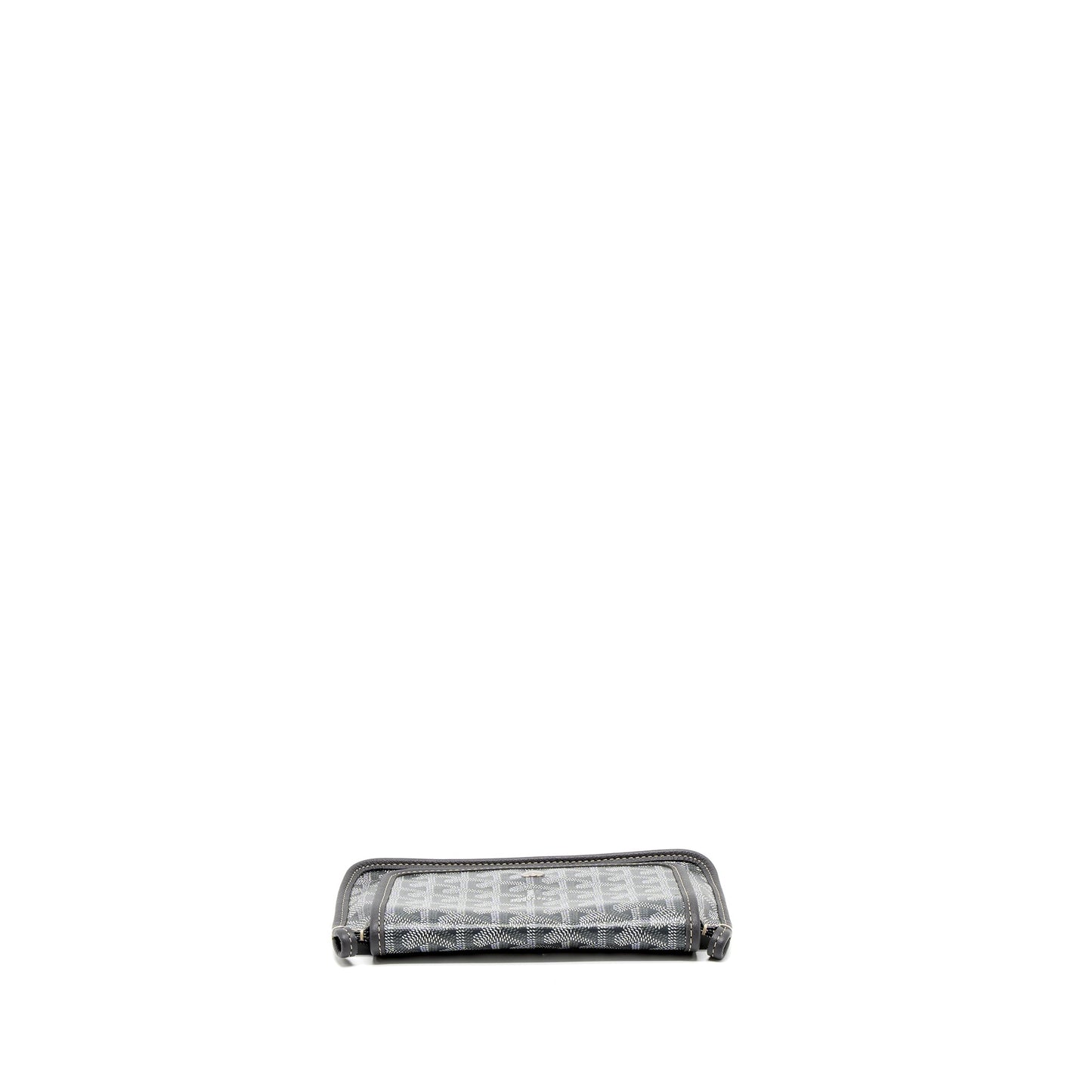 Goyard Plumet Pocket Wallet Goyardine Canvas/Chevroches Calfskin Grey SHW