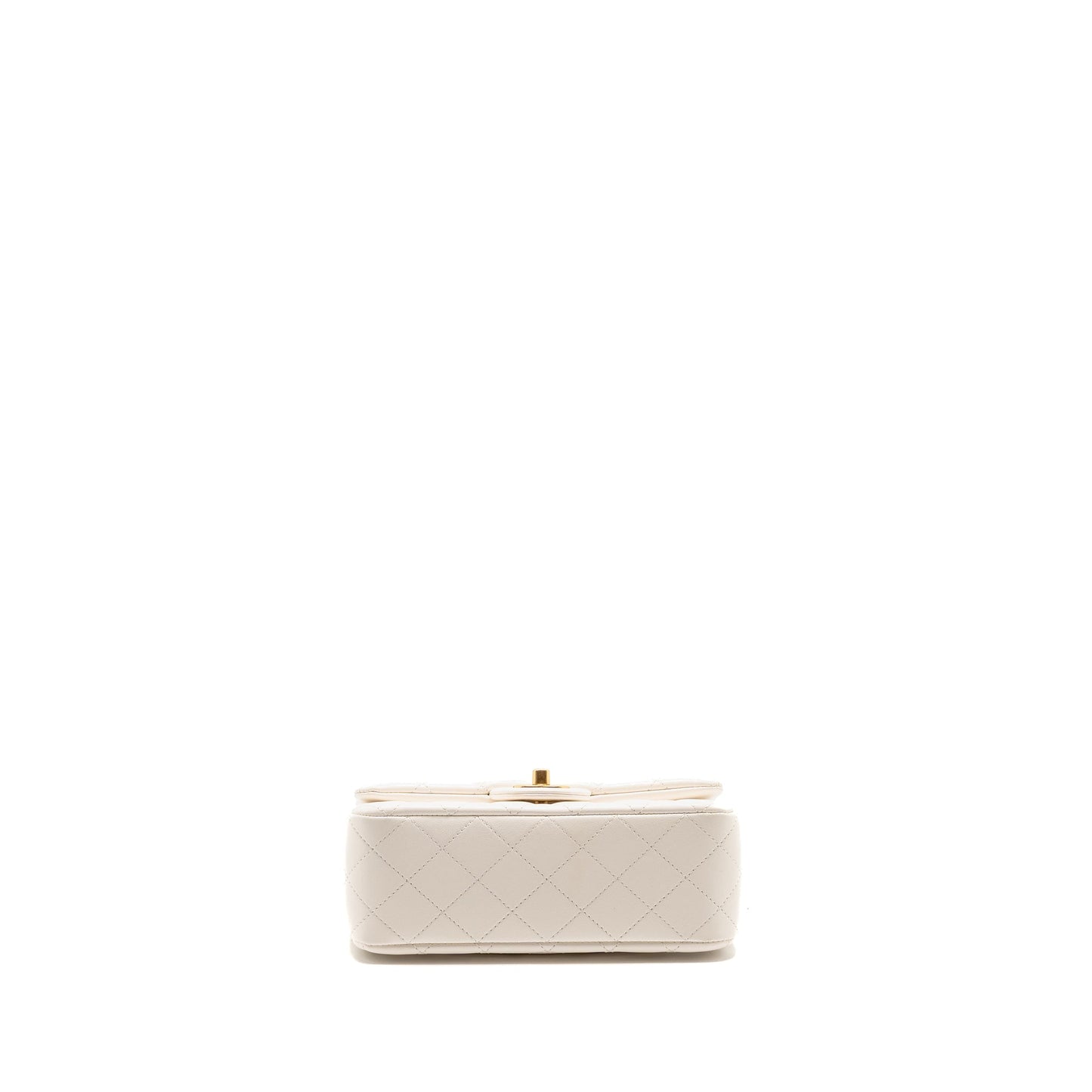 Chanel 26c Pearl Crush mini rectangular flap bag lambskin white GHW (microchip)
