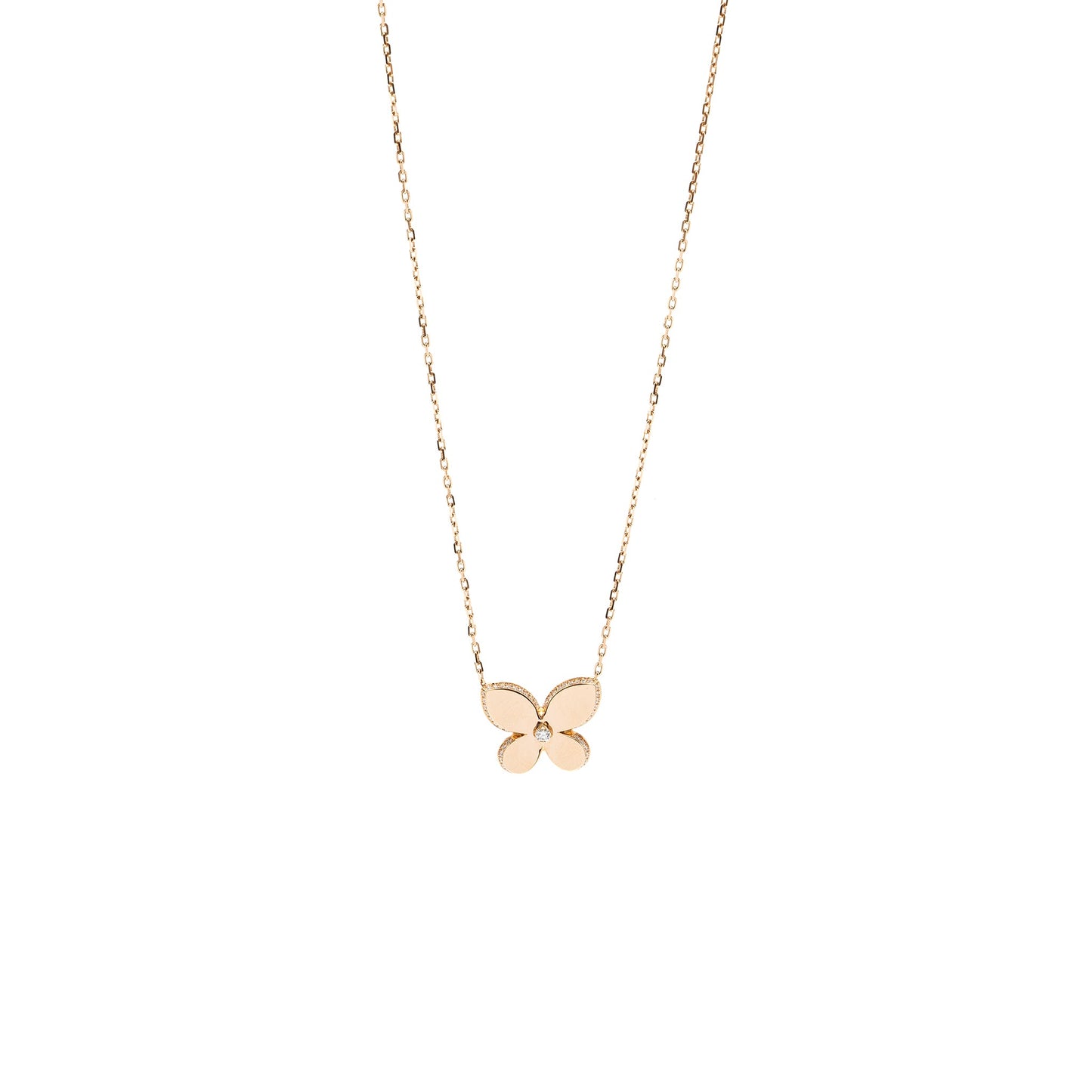 Graff Pave butterfly pendant rose gold, diamonds