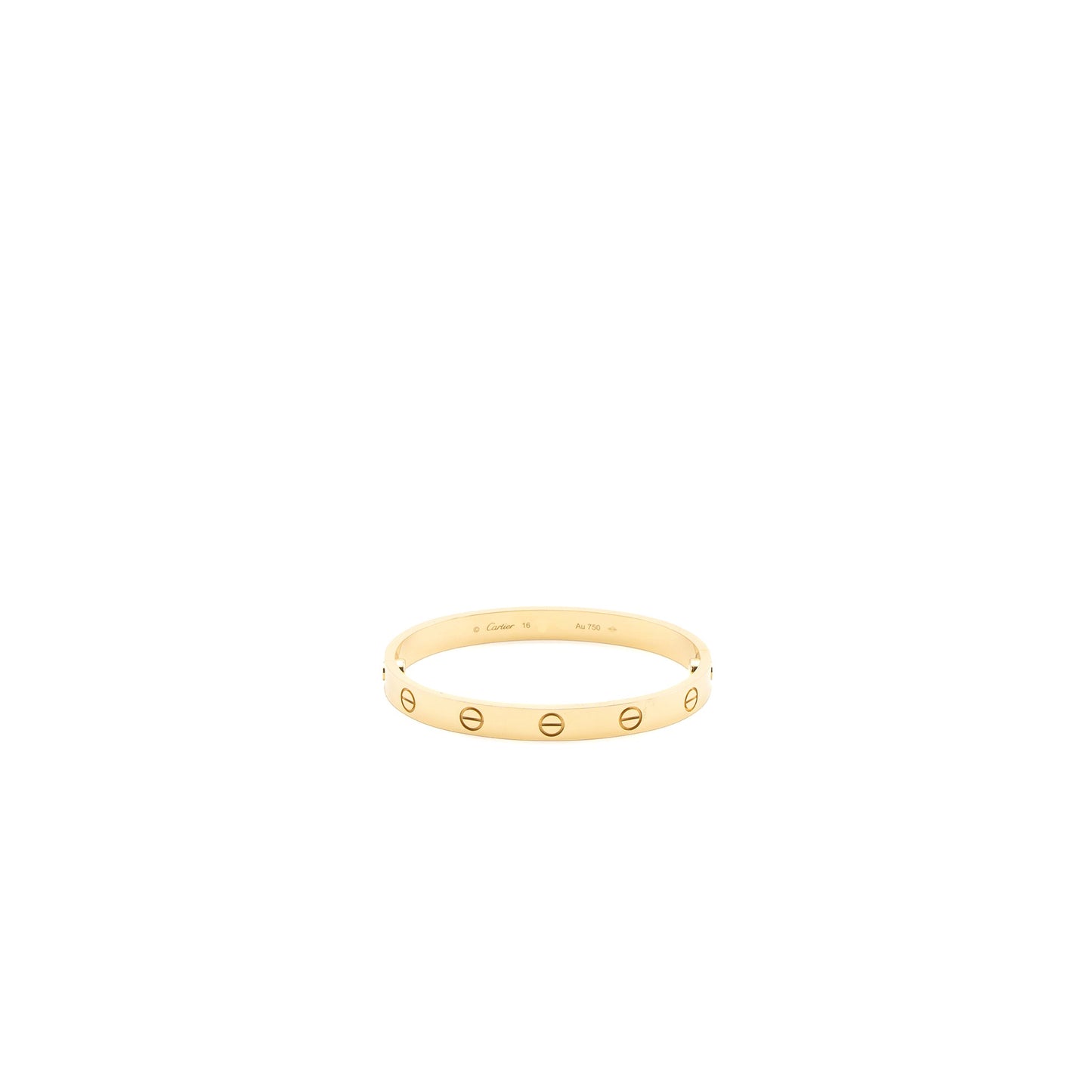 Cartier size 16 love bracelet yellow gold