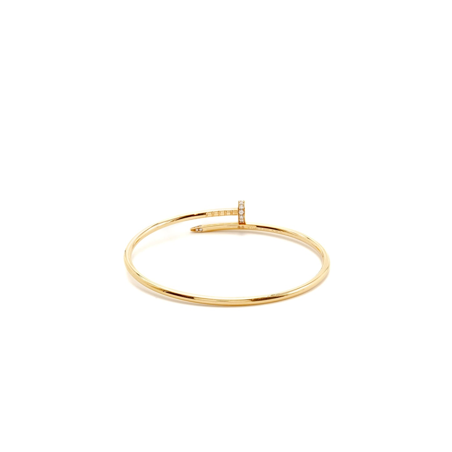 Cartier Size 17 Juste un Clou Bracelet, Small Model Rose Gold/Diamonds