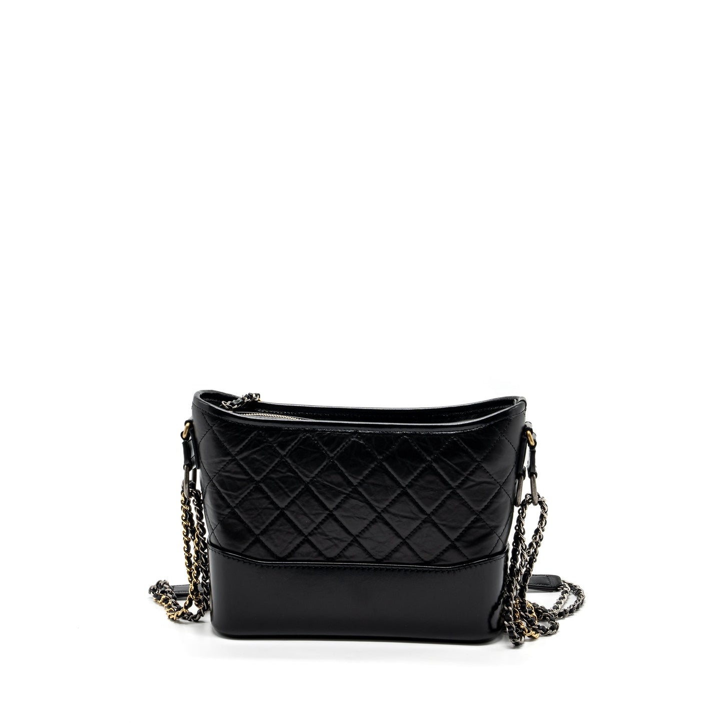 Chanel new medium Gabrielle hobo bag calfskin black multicolour hardware (microchip)