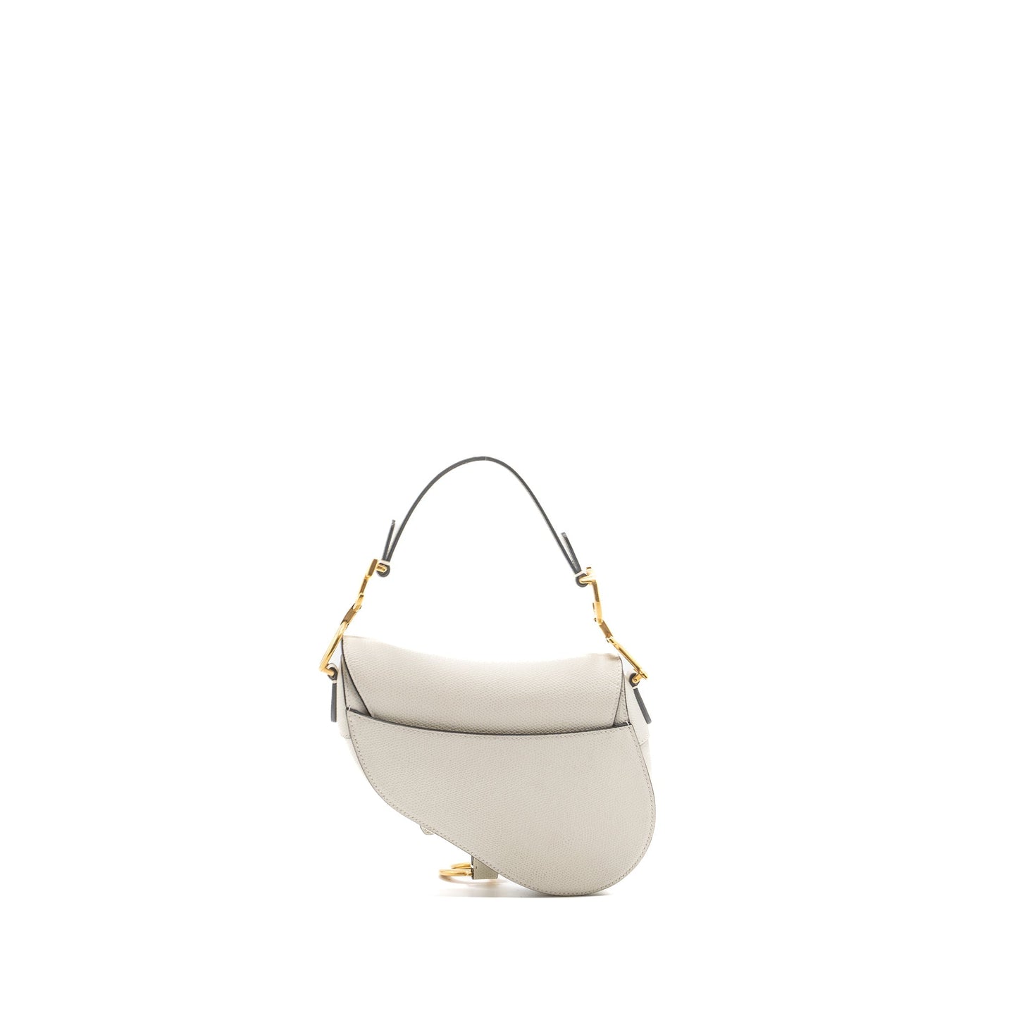 Luxury Dior mini saddle bag grained calfskin white GHW