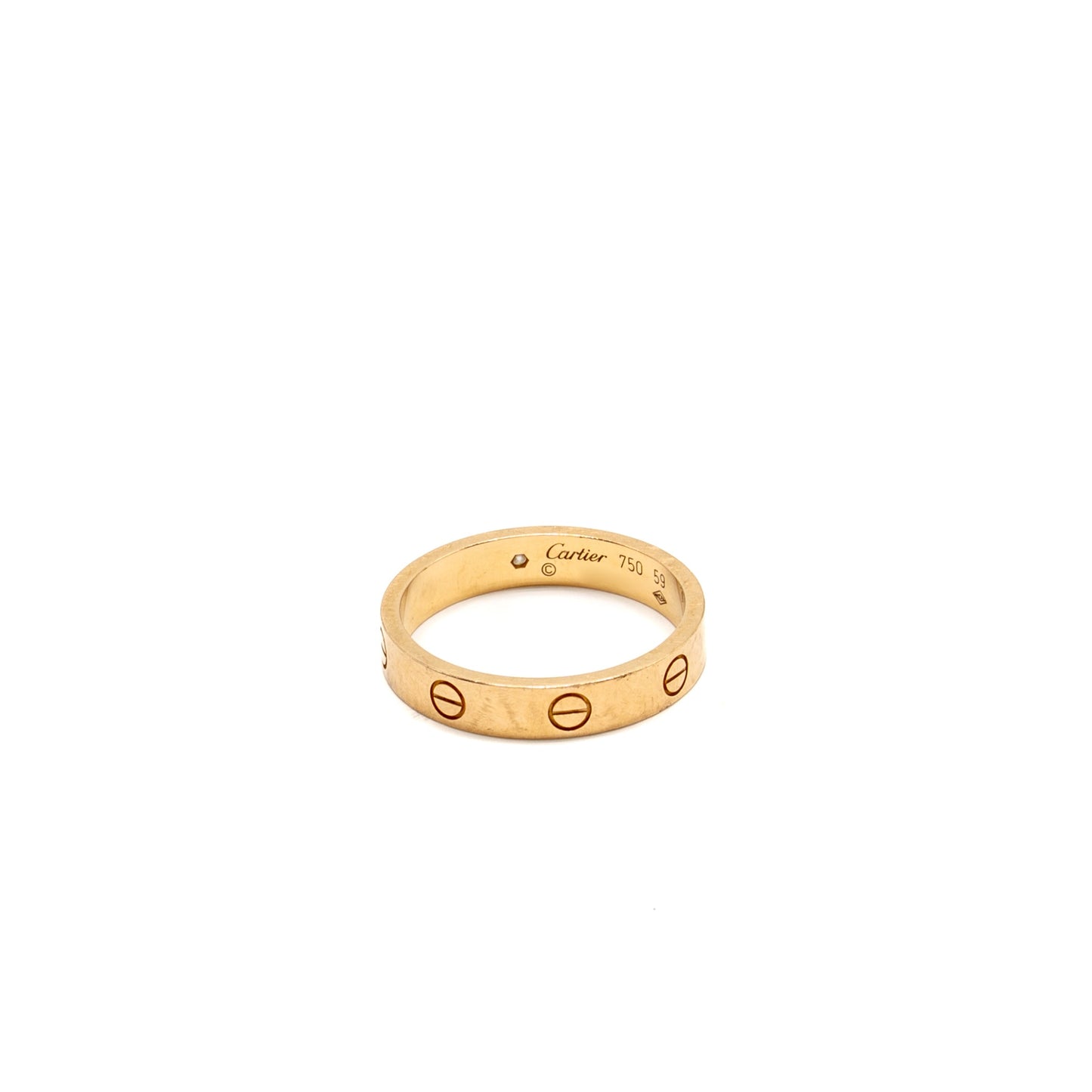 Cartier Size 59 Love Ring Small Model Rose Gold with One Diamond
