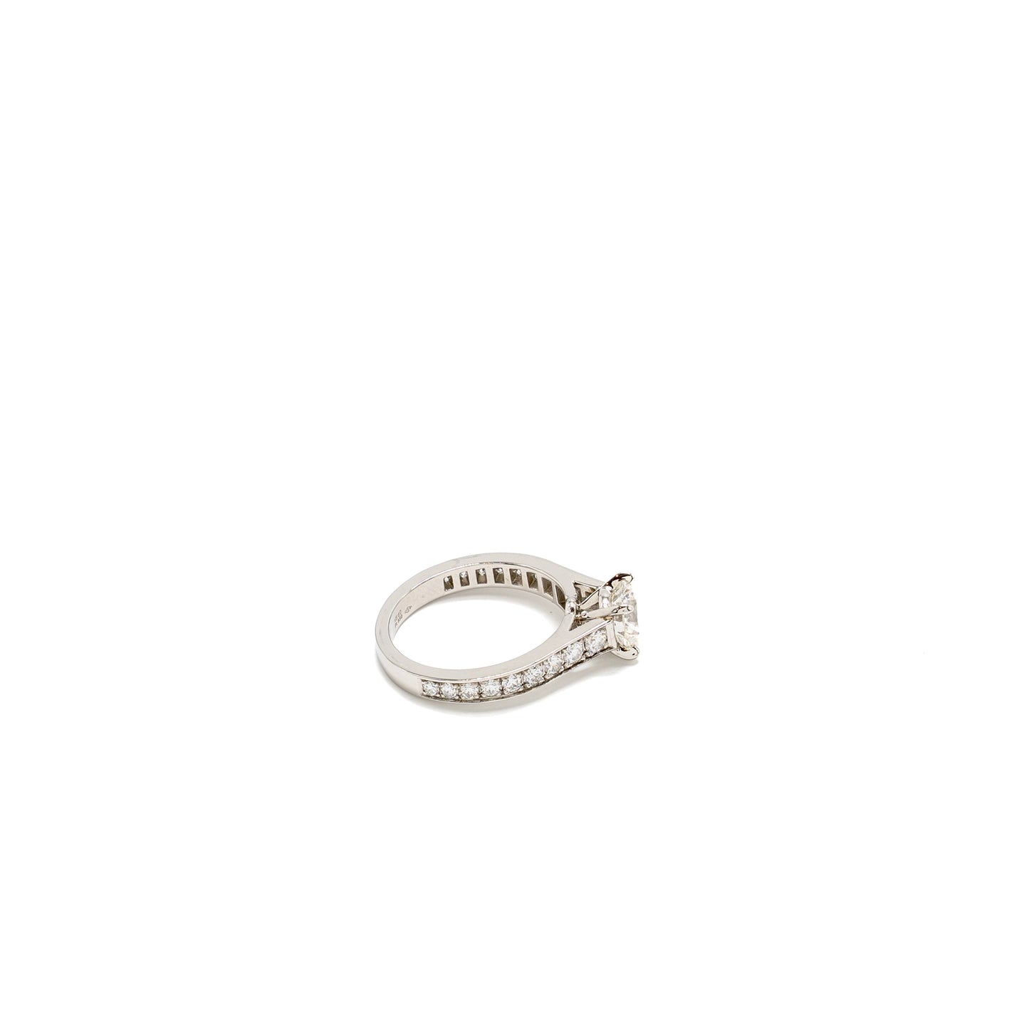 Cartier Size 50 Solitaire Platinum 1895 Ring 1.05CT G Color VVS2 Platinum Diamonds