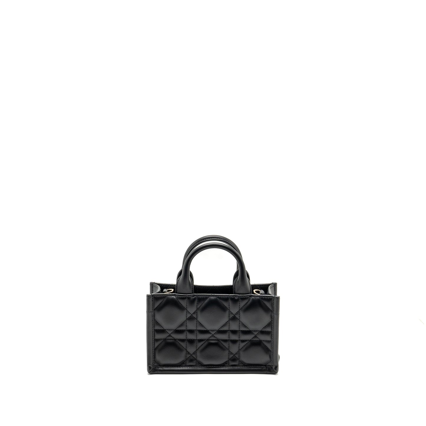 Luxury Dior Luxury Dioramour Mini Luxury Dior Book Tote Macrocannage Calfksin Black LGHW