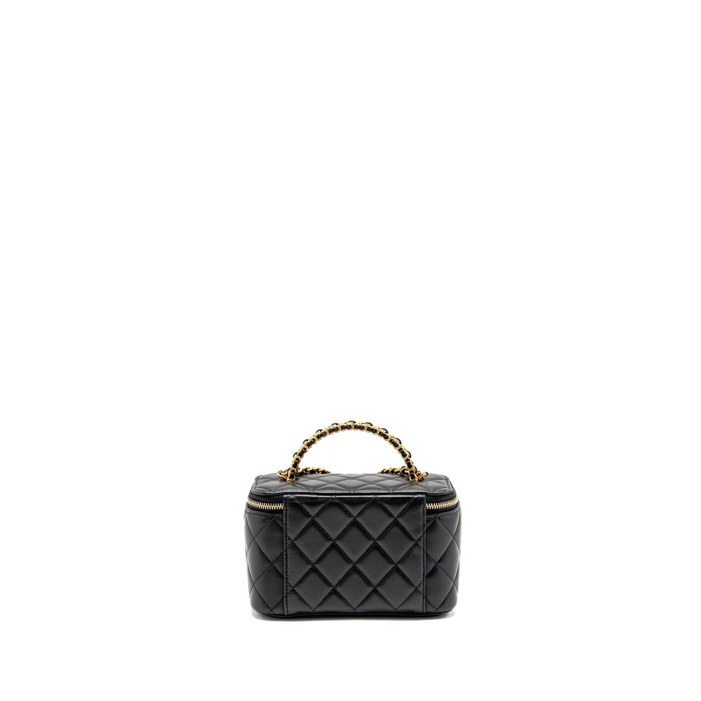 Chanel Top Handle Long Vanity Lambskin Black GHW(Microchip)