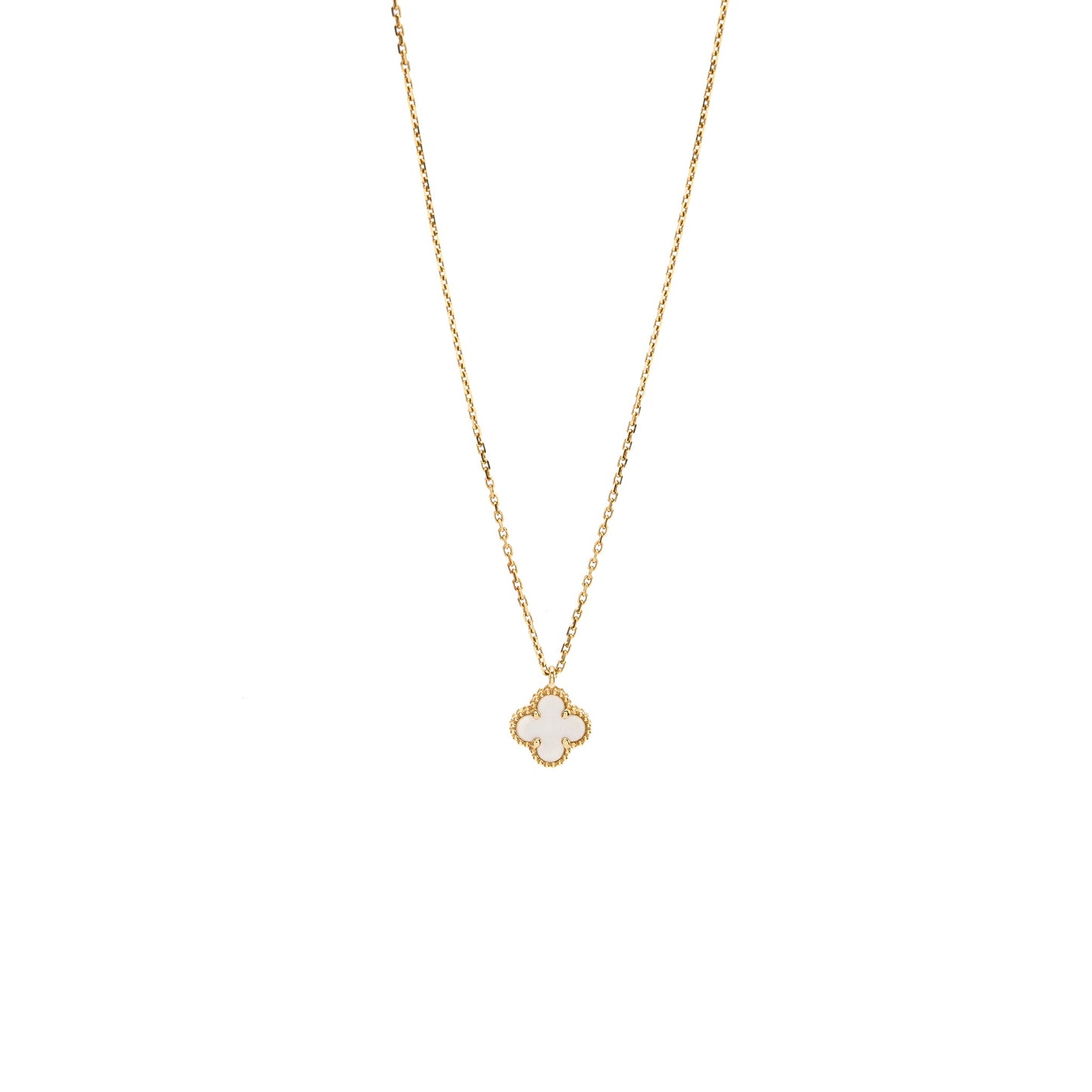 Van Cleef & Arpels Sweet Alhambra Pendant White Mother of Pearl 18K Yellow Gold