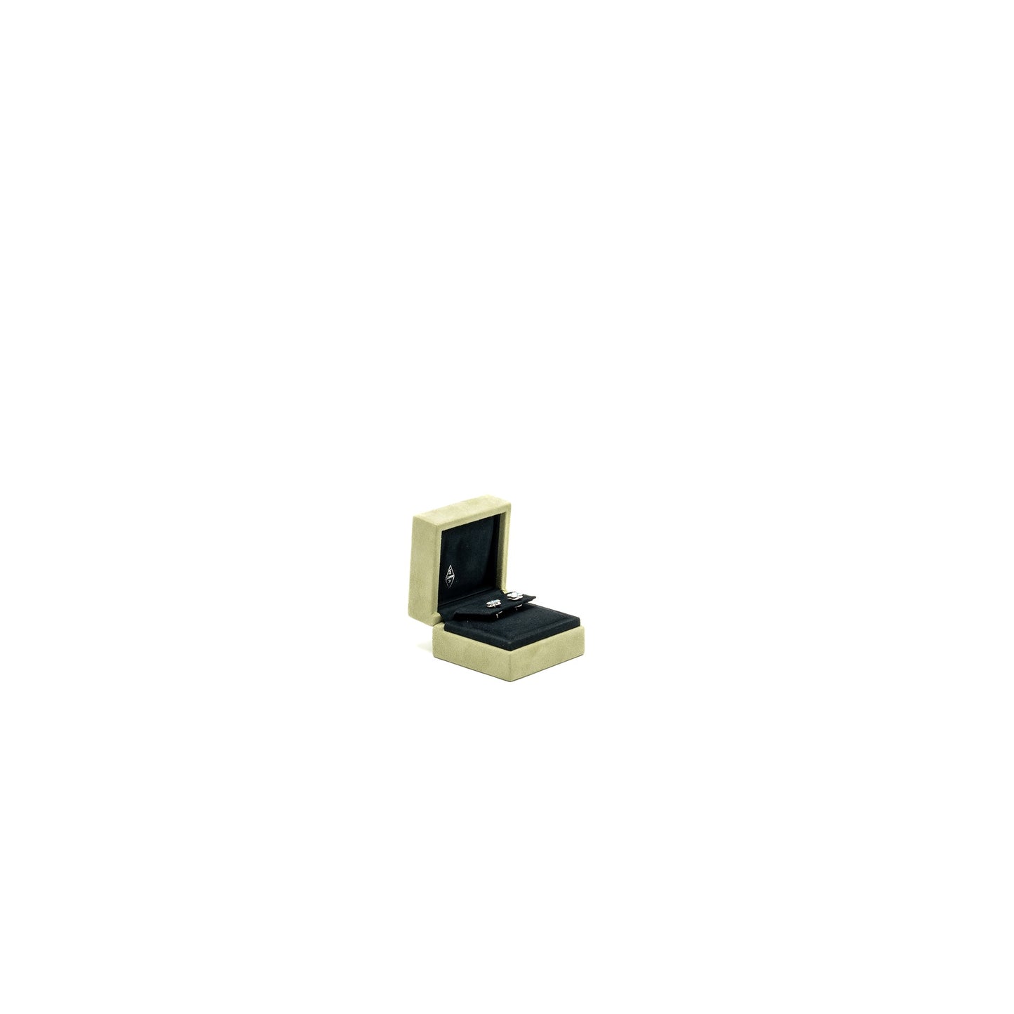 Van Cleef and Arpels sweet Alhambra earstuds earrings, white gold/turquoise