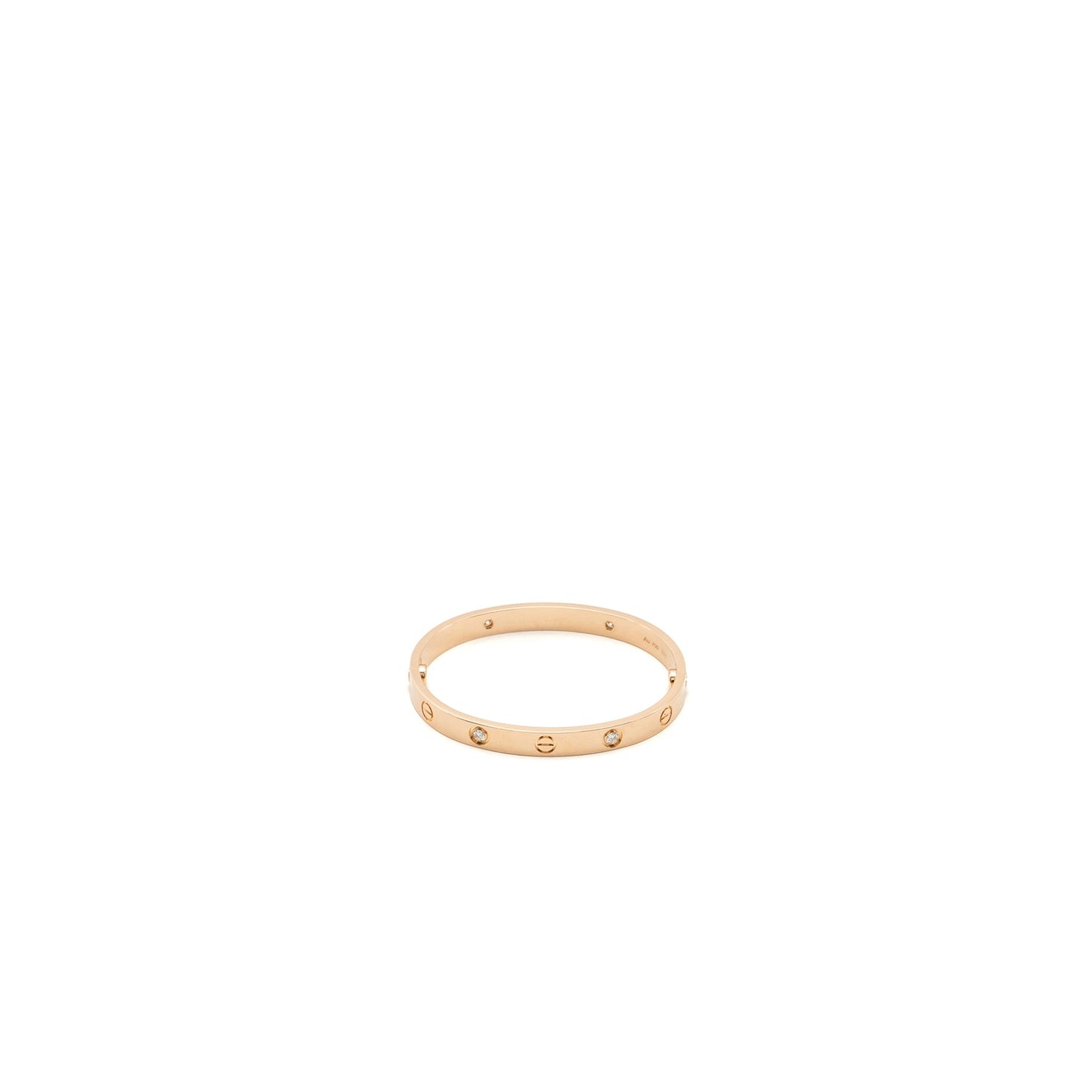 Cartier Size 16 Love Bracelet Rose Gold 4 Diamonds