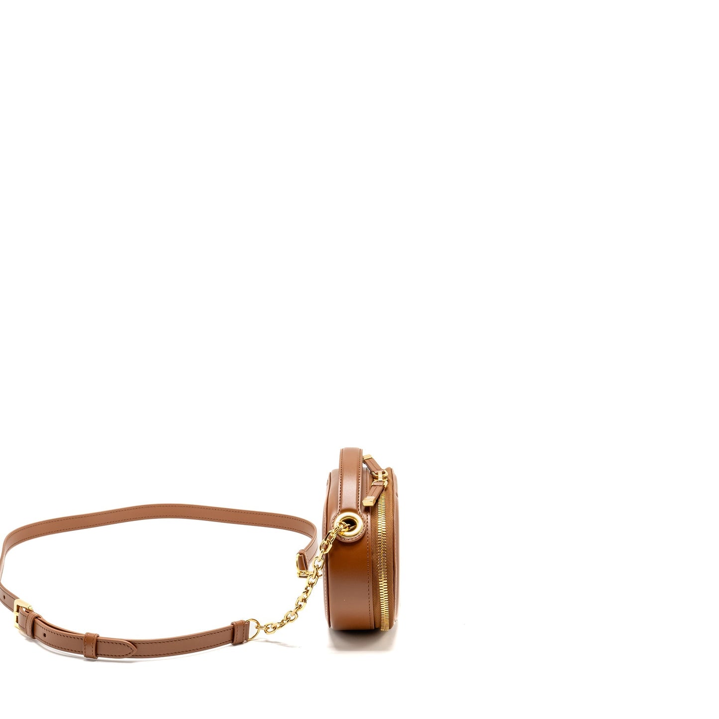 Luxury Dior CD Signature Pouch with Chain Calfskin Golden Saddle GHW