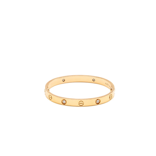 Cartier size 16 love bracelet rose gold with 4 diamonds