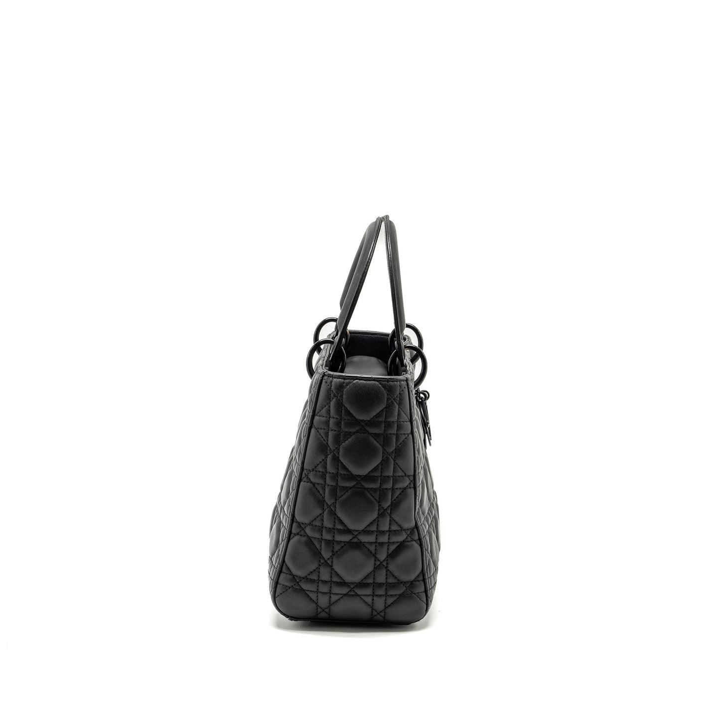 Luxury Dior Medium Lady Luxury Dior Ultramatte Cannage Calfskin So Black