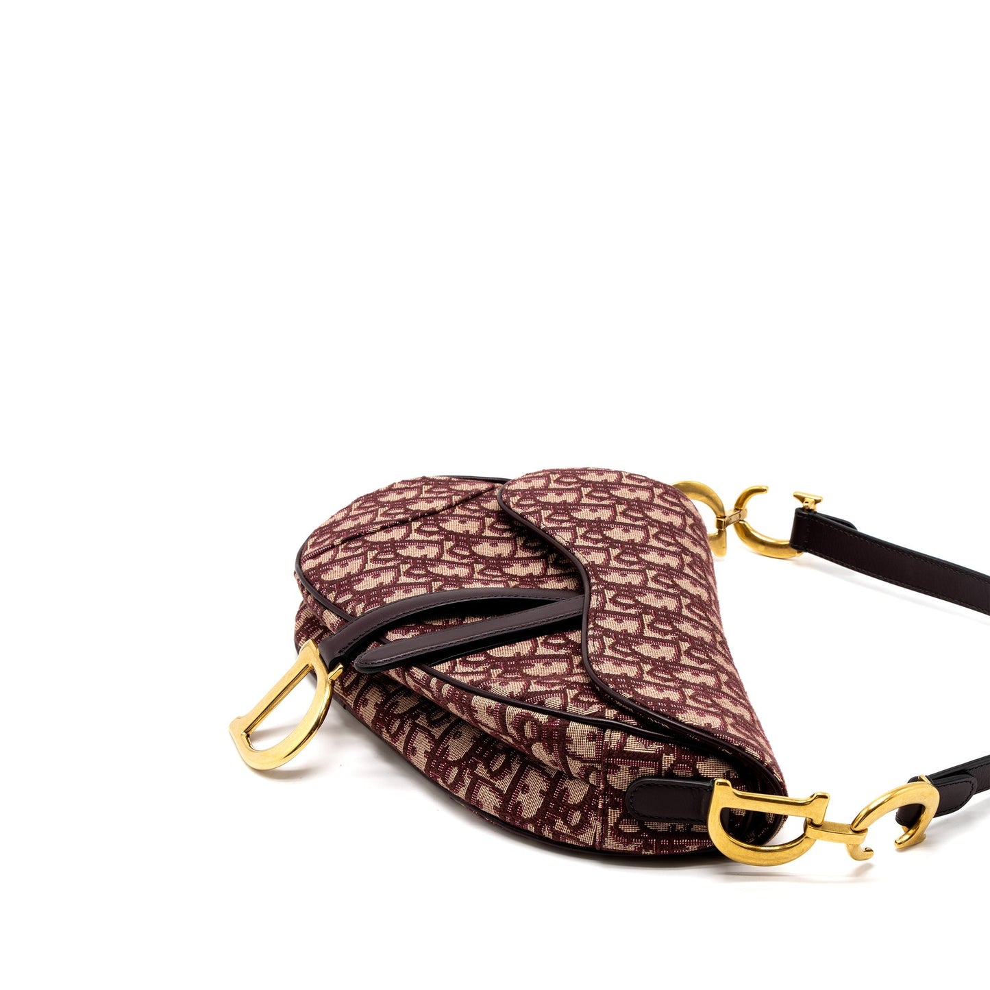 Luxury Dior Saddle Bag Red Oblique Embroidery GHW