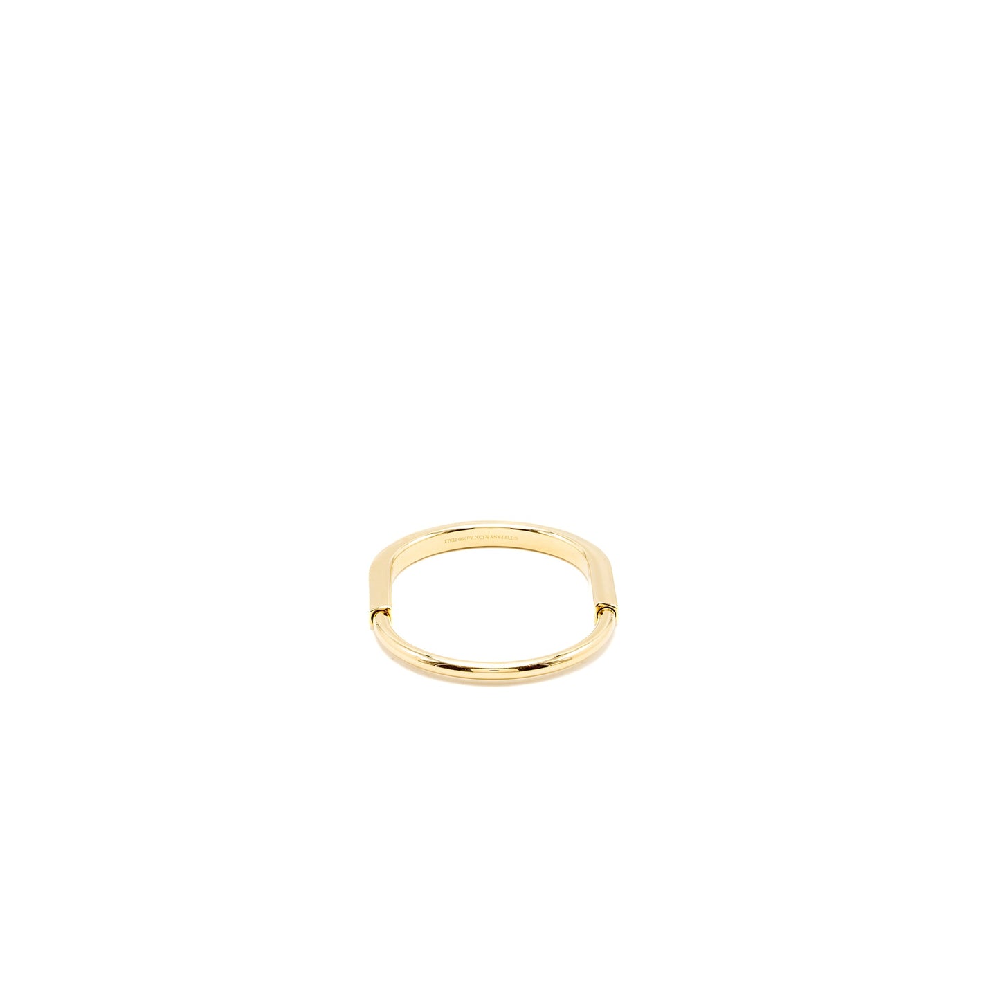Tiffany Size Medium Lock Bangle Hidden Closure 18K Yellow Gold