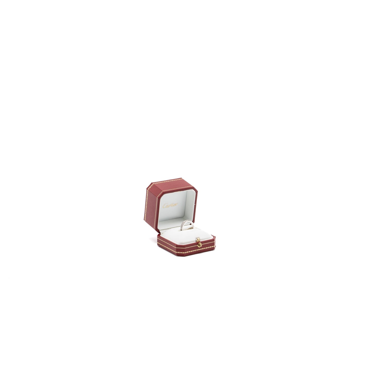 Cartier Size 54 Love Wedding Band White Gold Diamond-Paved