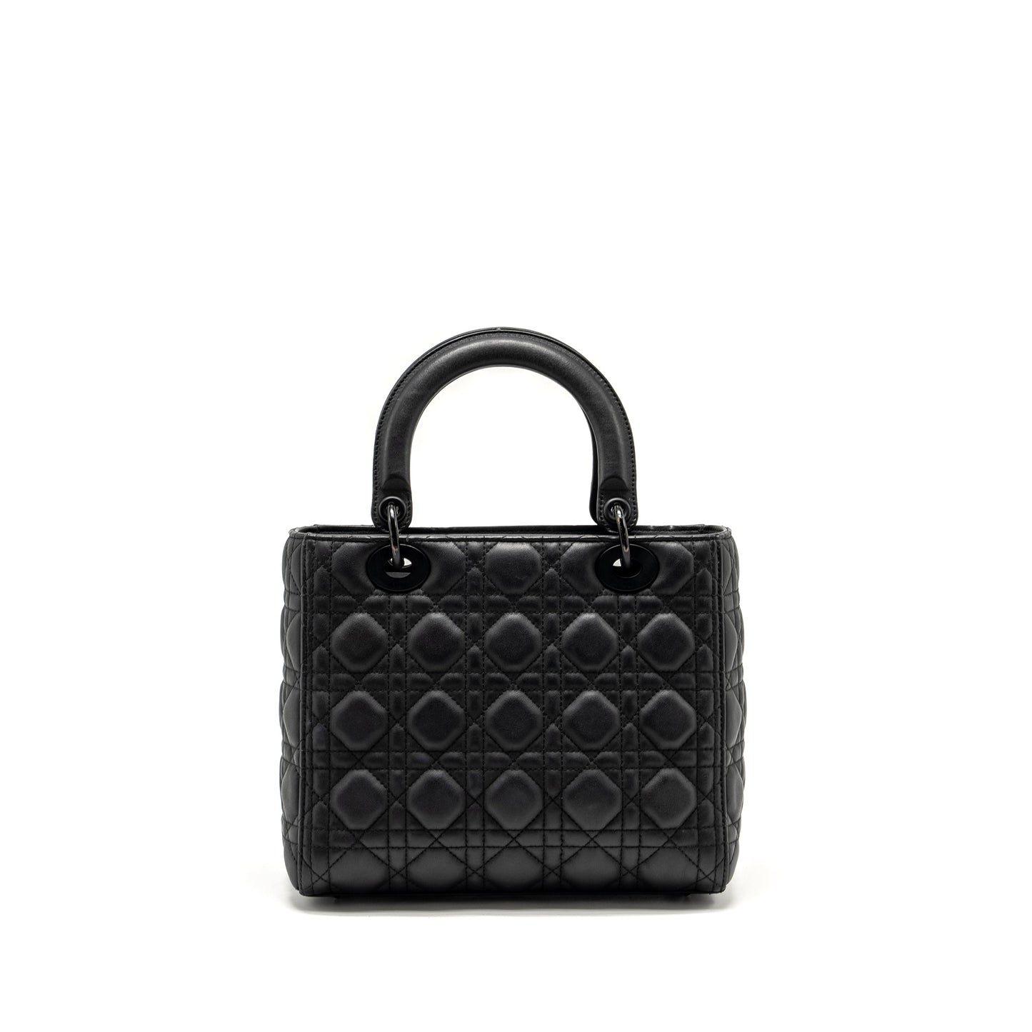 Luxury Dior Medium Lady Luxury Dior Ultramatte Cannage Calfskin So Black