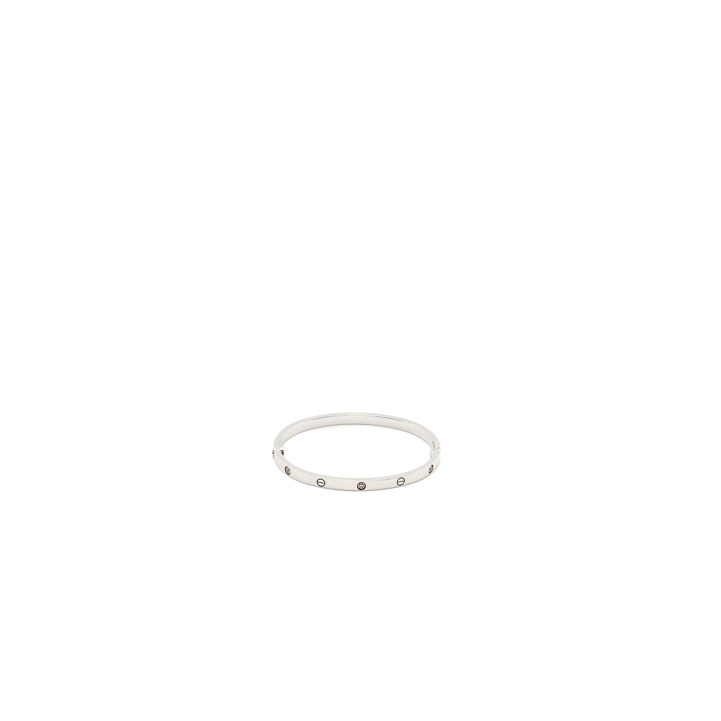 CARTIER Size 15 Love Bracelet Small Model White Gold 6 Diamonds