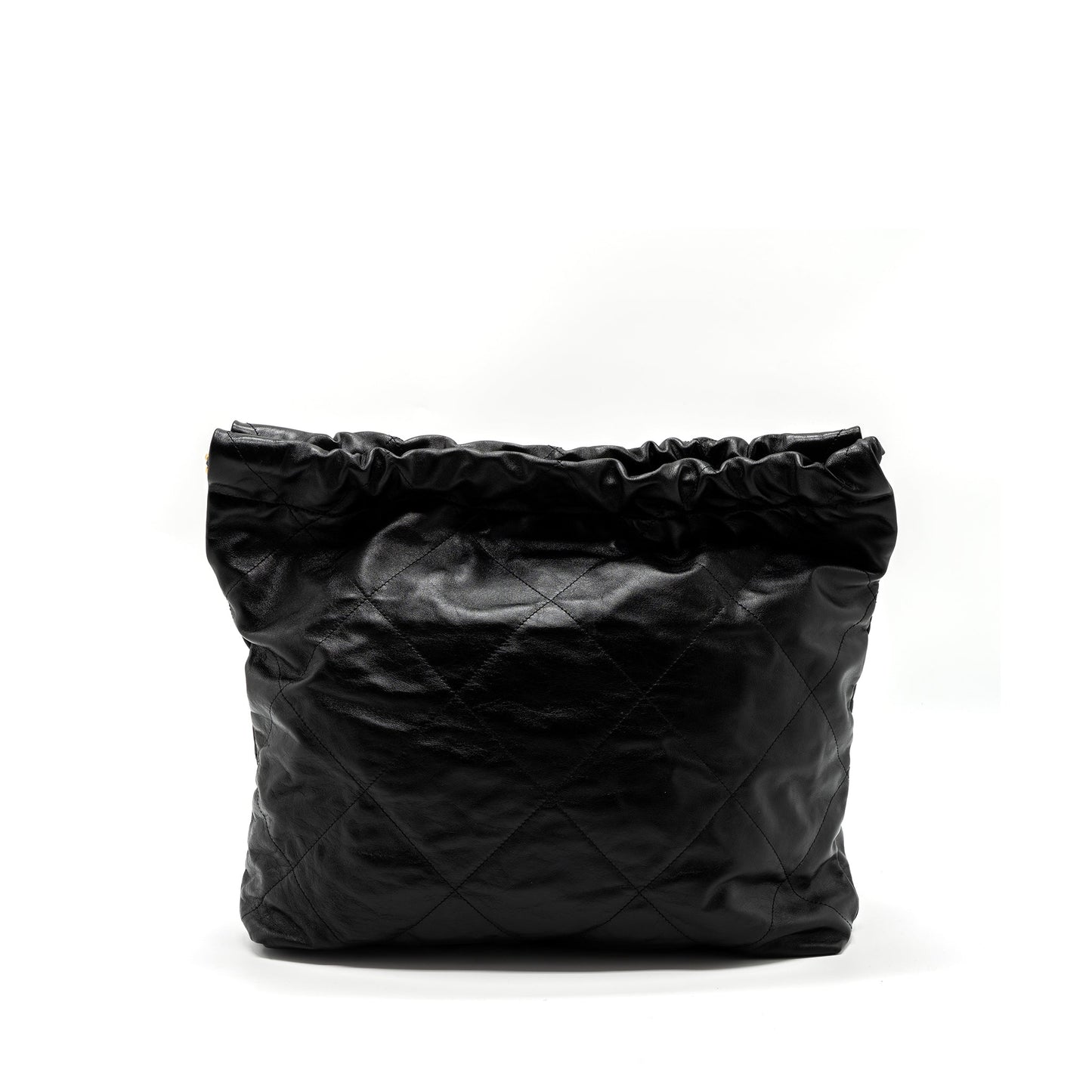 Chanel Medium 22 Bag Shiny Calfskin Black Brushed GHW(Microchip)
