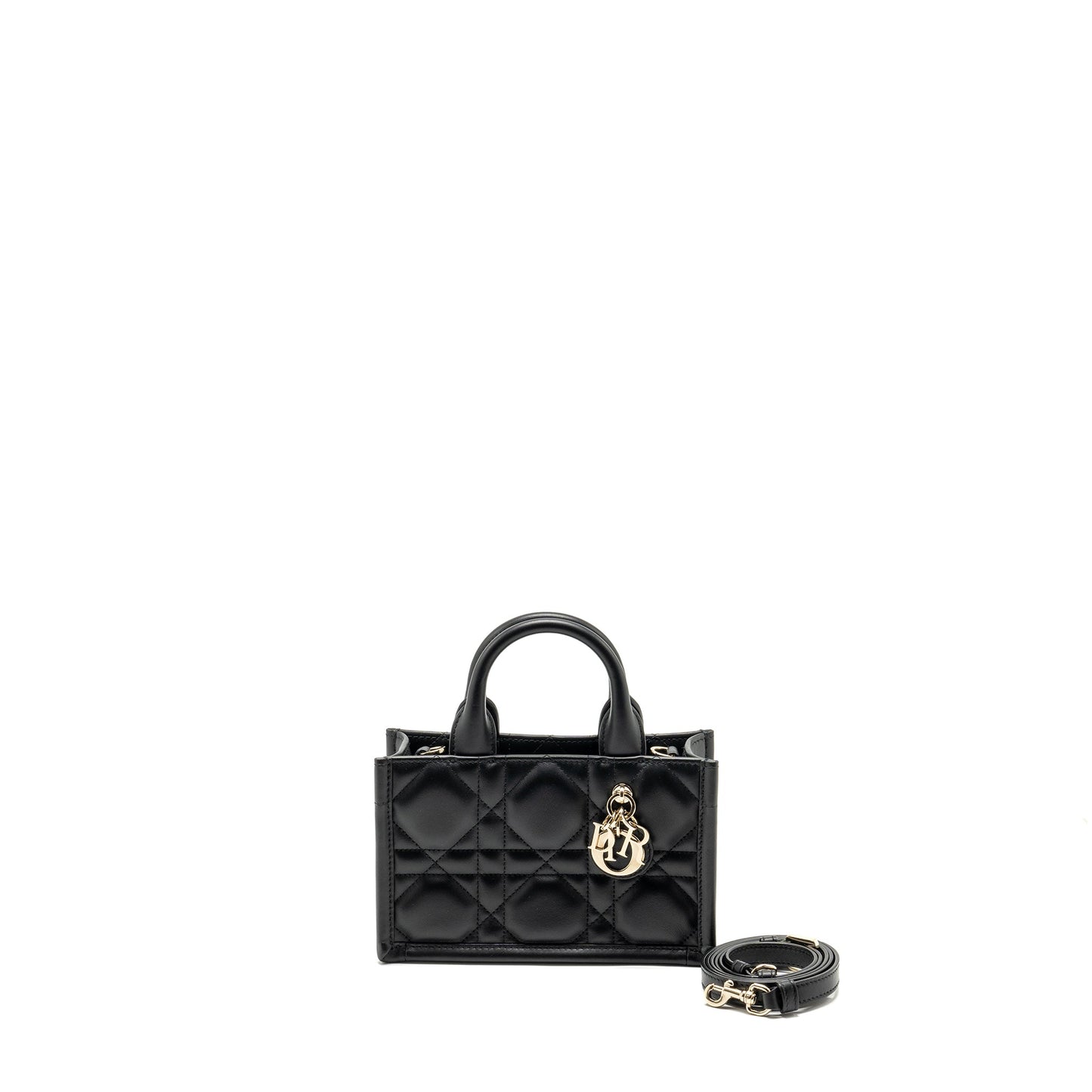 Luxury Dior Luxury Dioramour Mini Luxury Dior Book Tote Macrocannage Calfksin Black LGHW