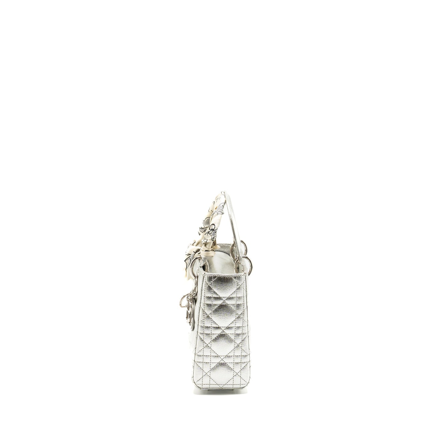 Luxury Dior Small My ABC Lady Luxury Dior Cannage Calfskin Metallic Silver SHW