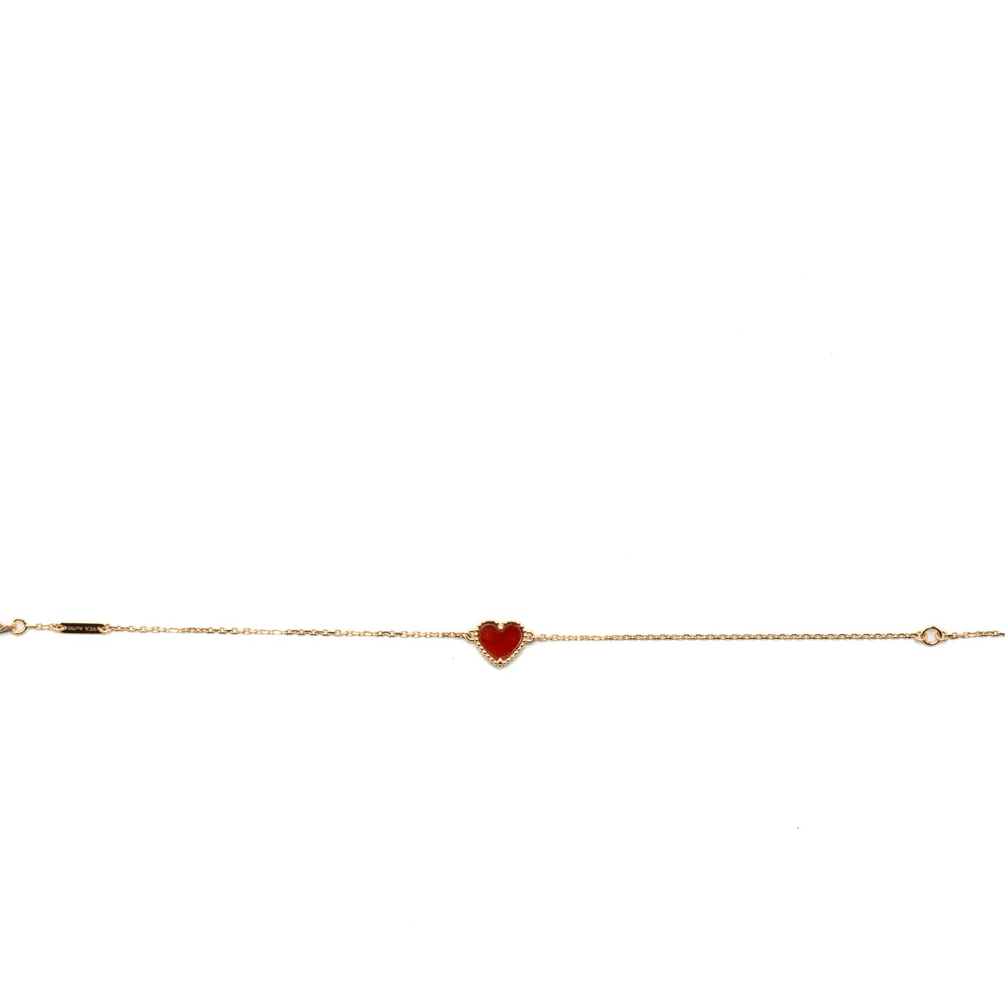 Van Cleef & Arpels Sweet Alhambra Heart Bracelet Carnelian Rose Gold