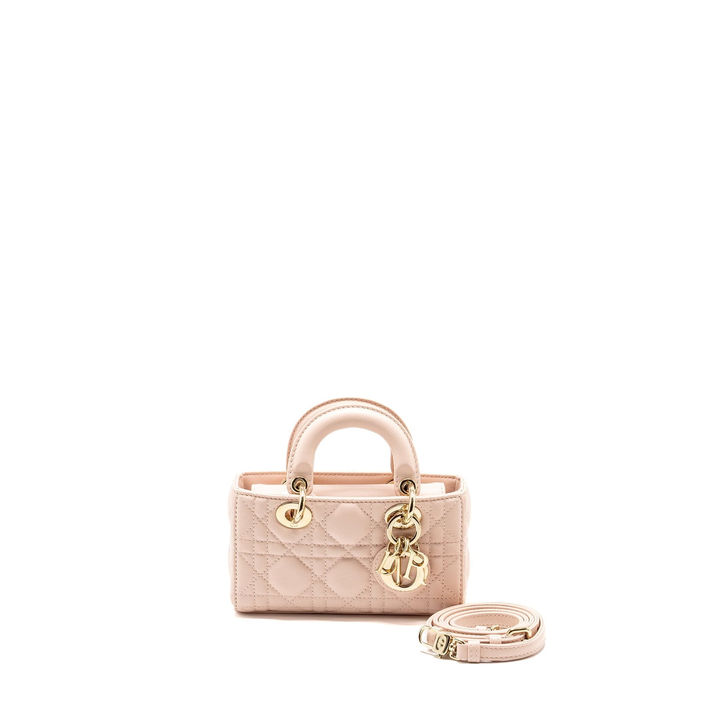 Luxury Dior Lady D-Joy Micro Bag Lambskin Powder Pink LGHW