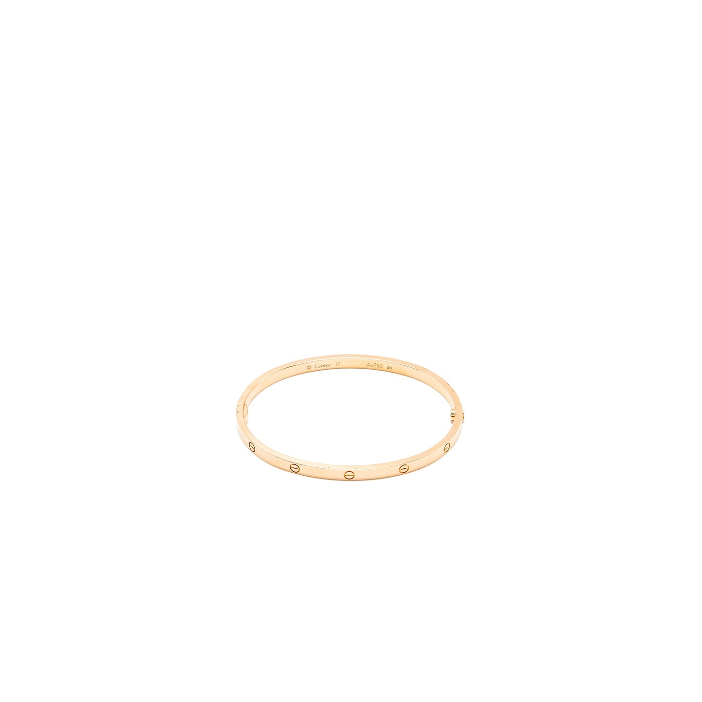 Cartier size 17 lovebracelet small model rose gold