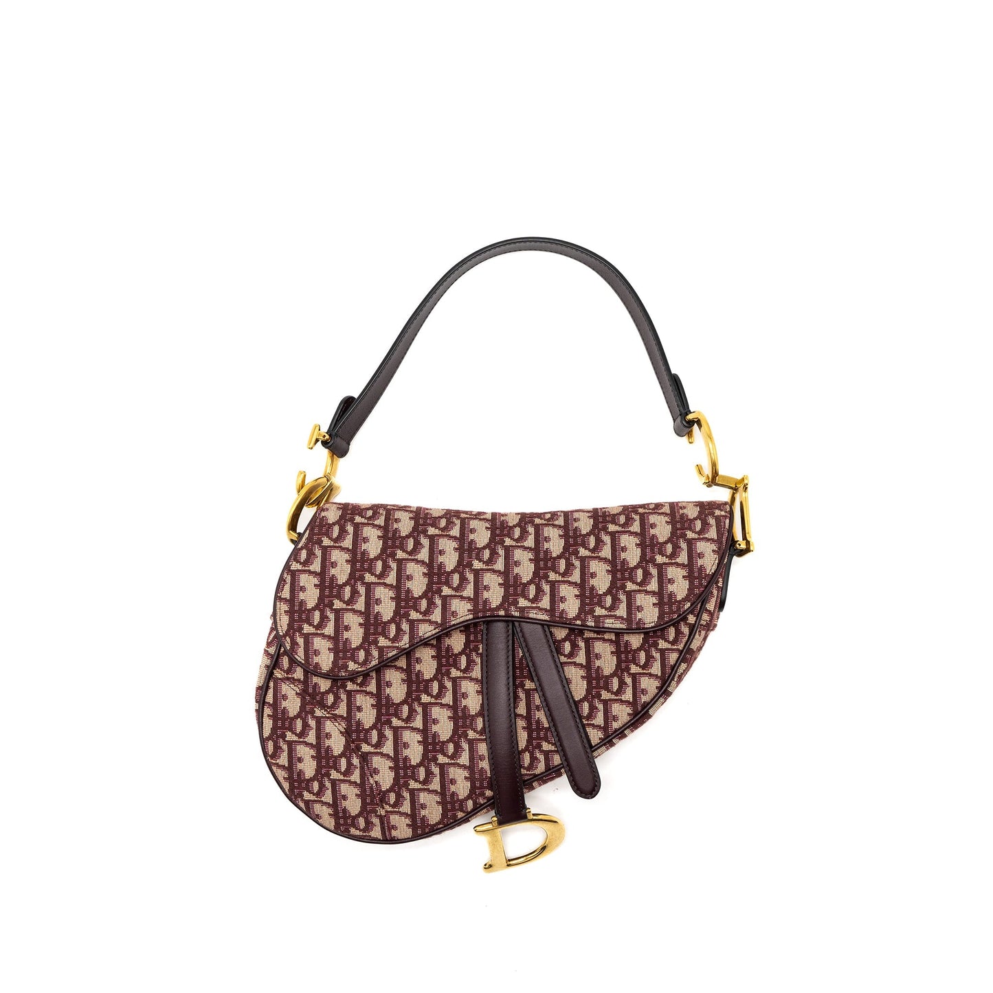 Luxury Dior Saddle Bag Red Oblique Embroidery GHW