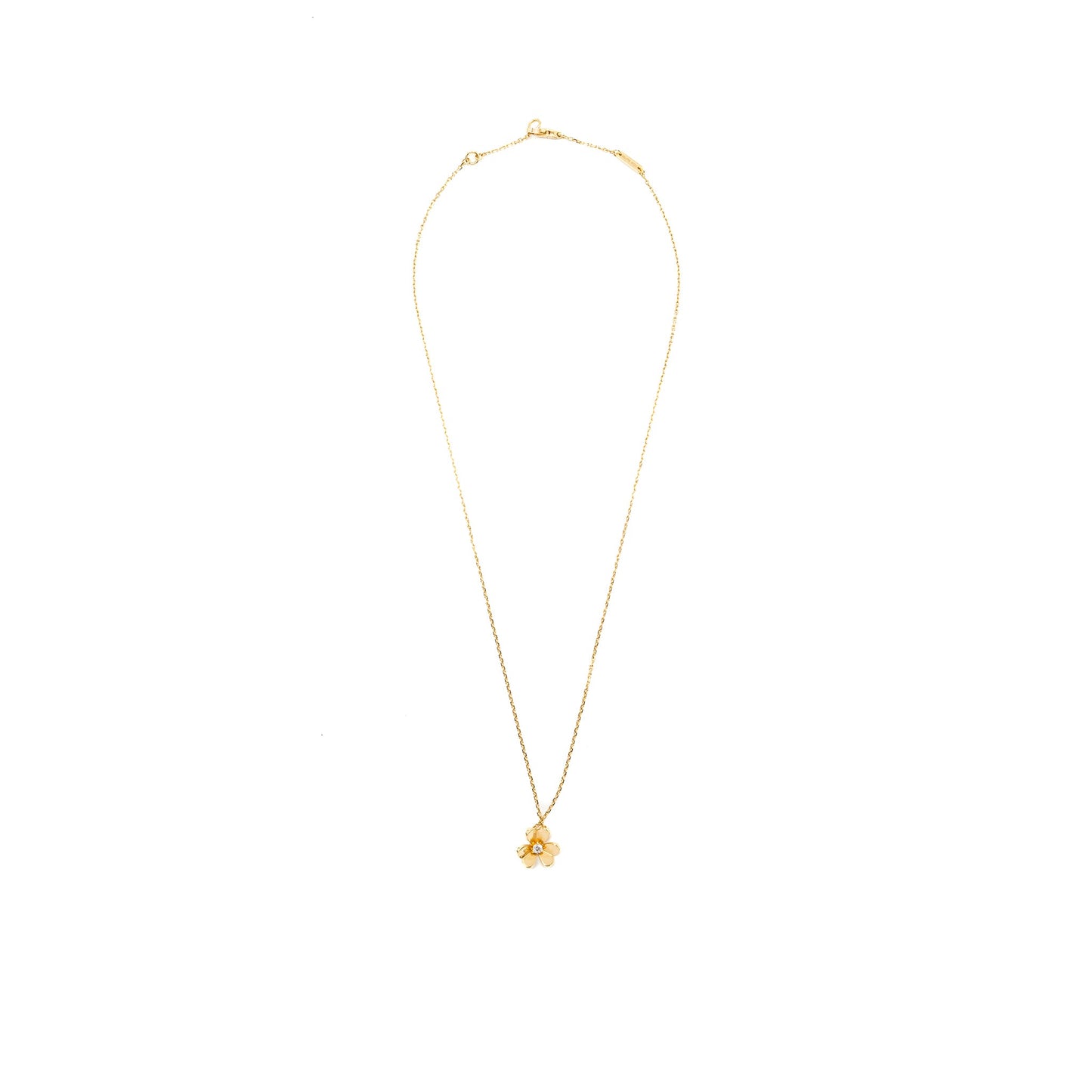 Van cleef & arpels Frivole pendant, mini model yellow gold, one diamond
